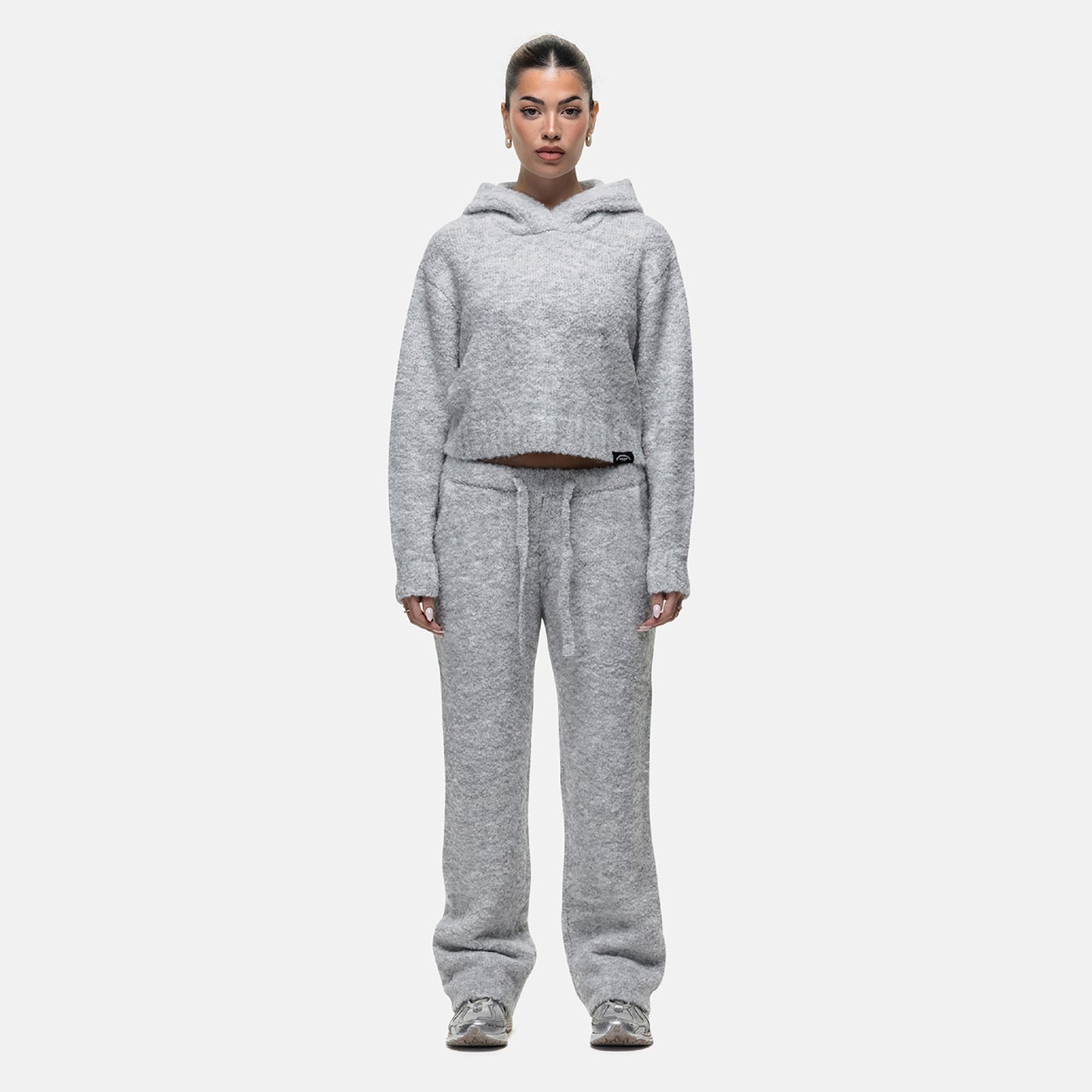 Good For Nothing Grey Bouclé Knitted Joggers - Grey Image 4