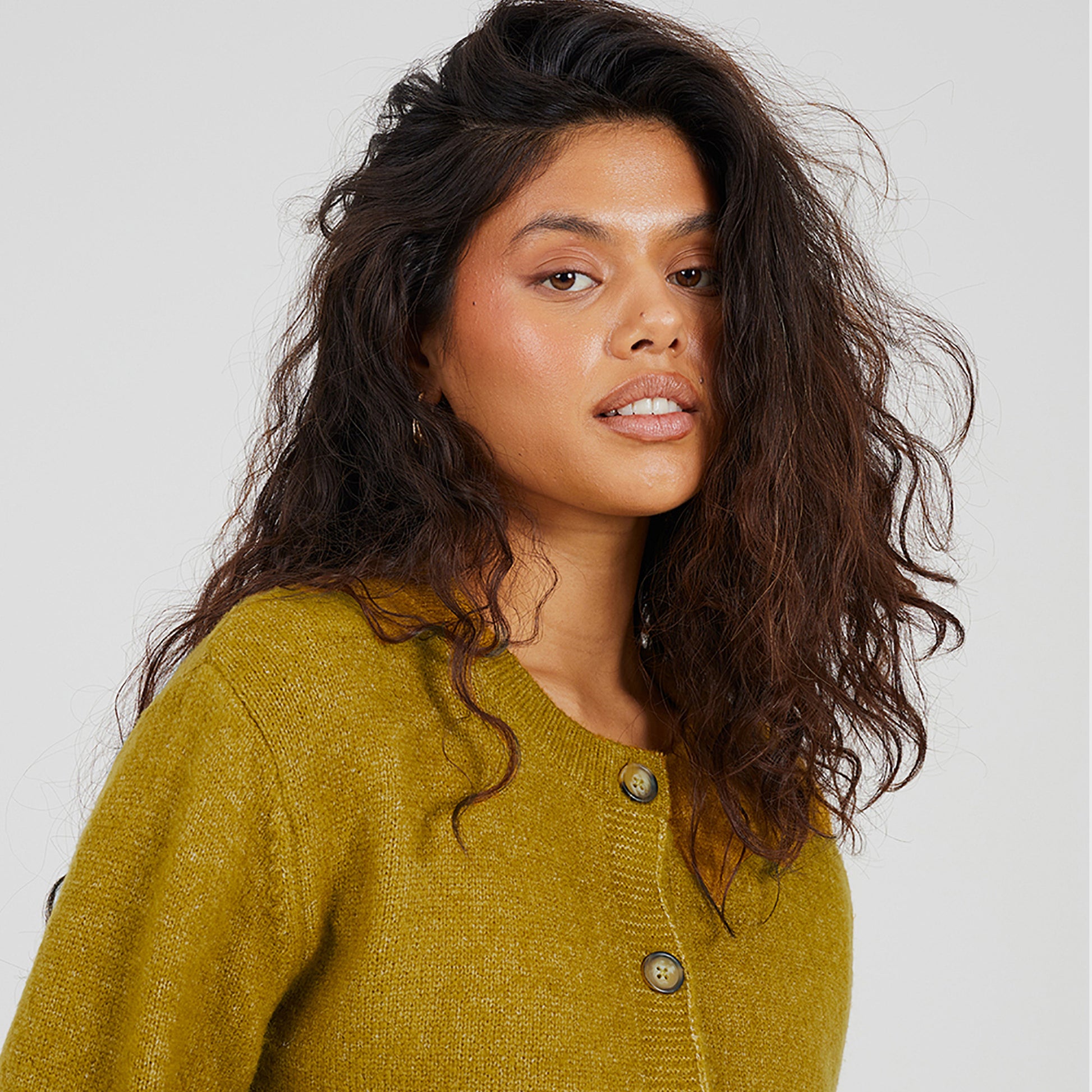 Brave Soul Olive Round Neck Jersey Knit Cardigan - Olive Image 4