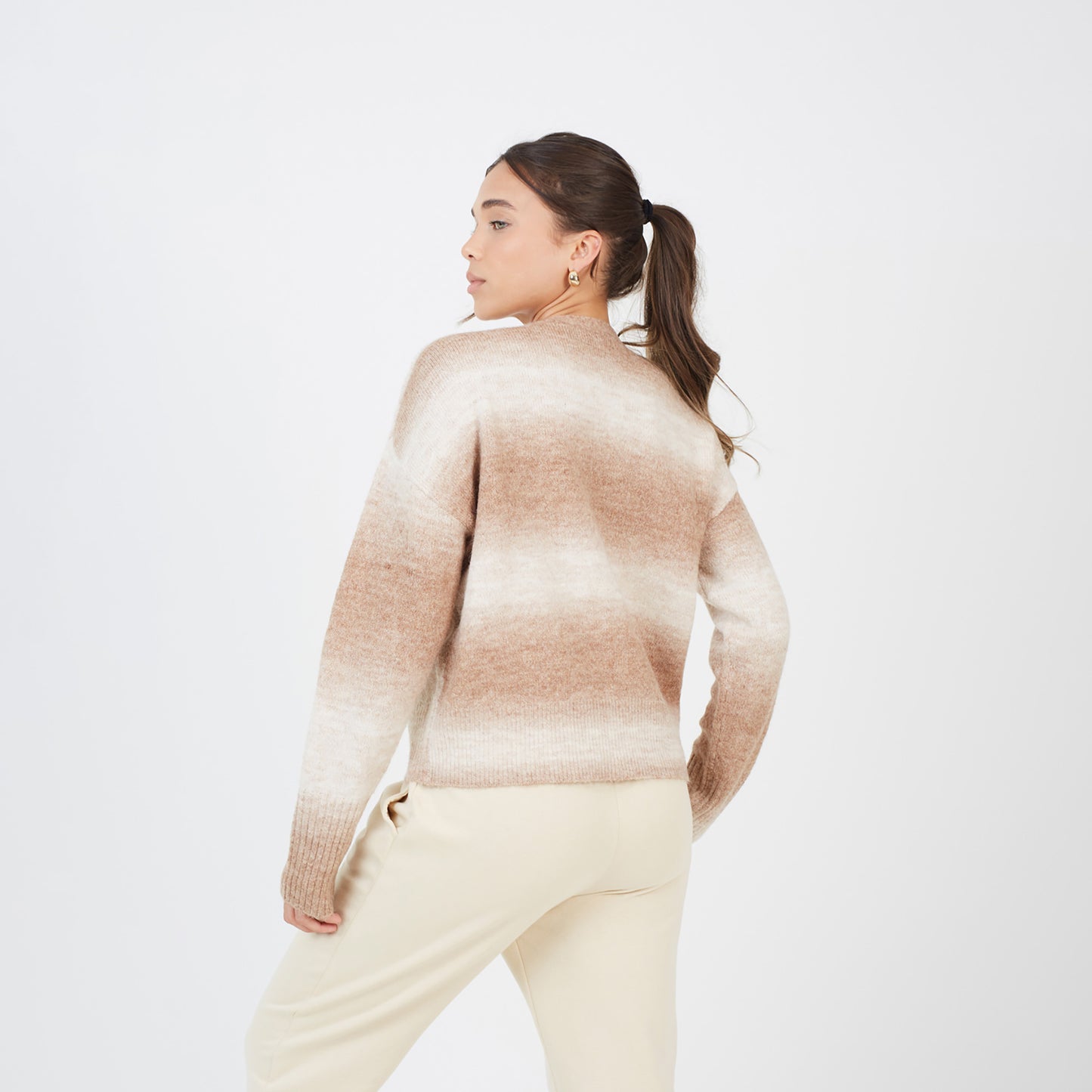 Brave Soul Tan Button Through Space Dye Cardigan - Tan Image 2