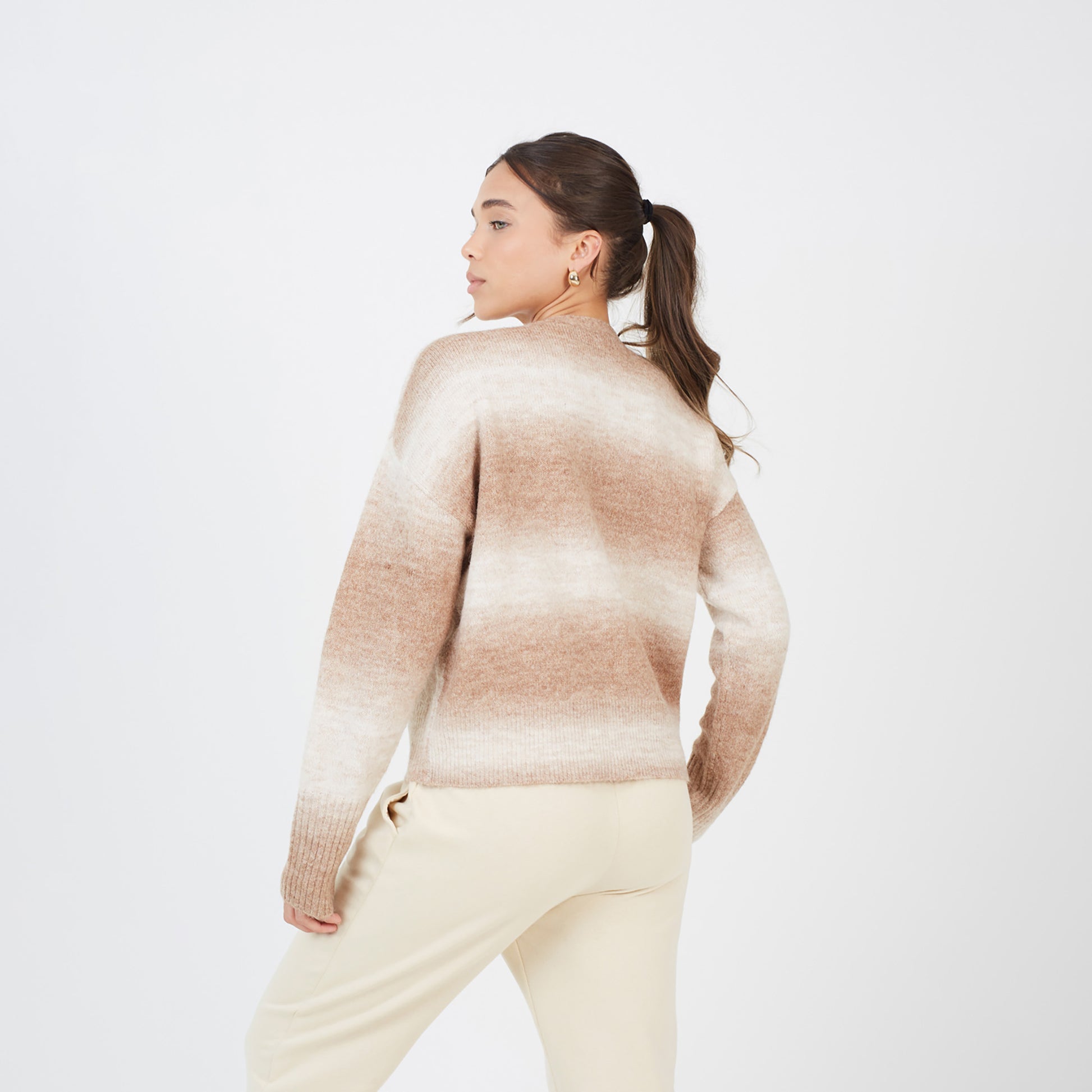 Brave Soul Tan Button Through Space Dye Cardigan - Tan Image 2