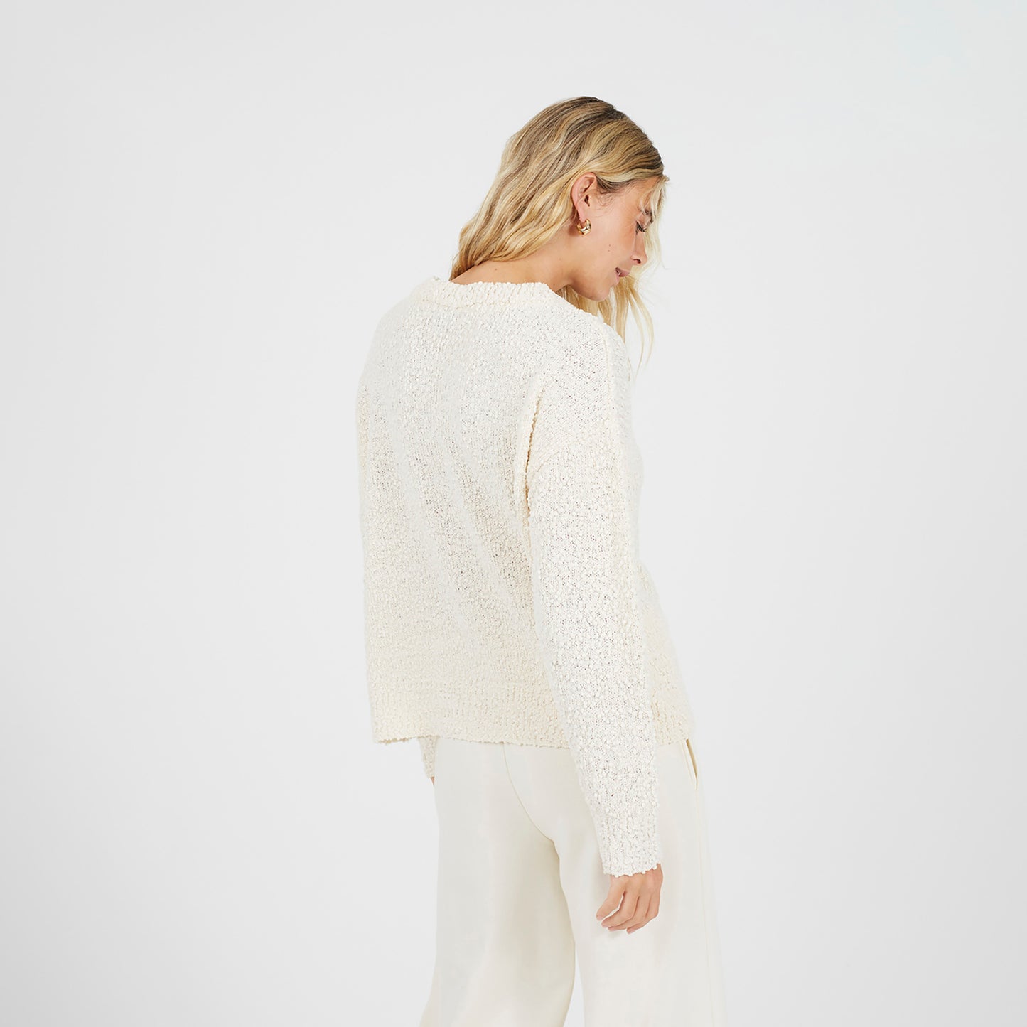 Brave Soul Cream Textured Knit Cardigan - Cream Image 2
