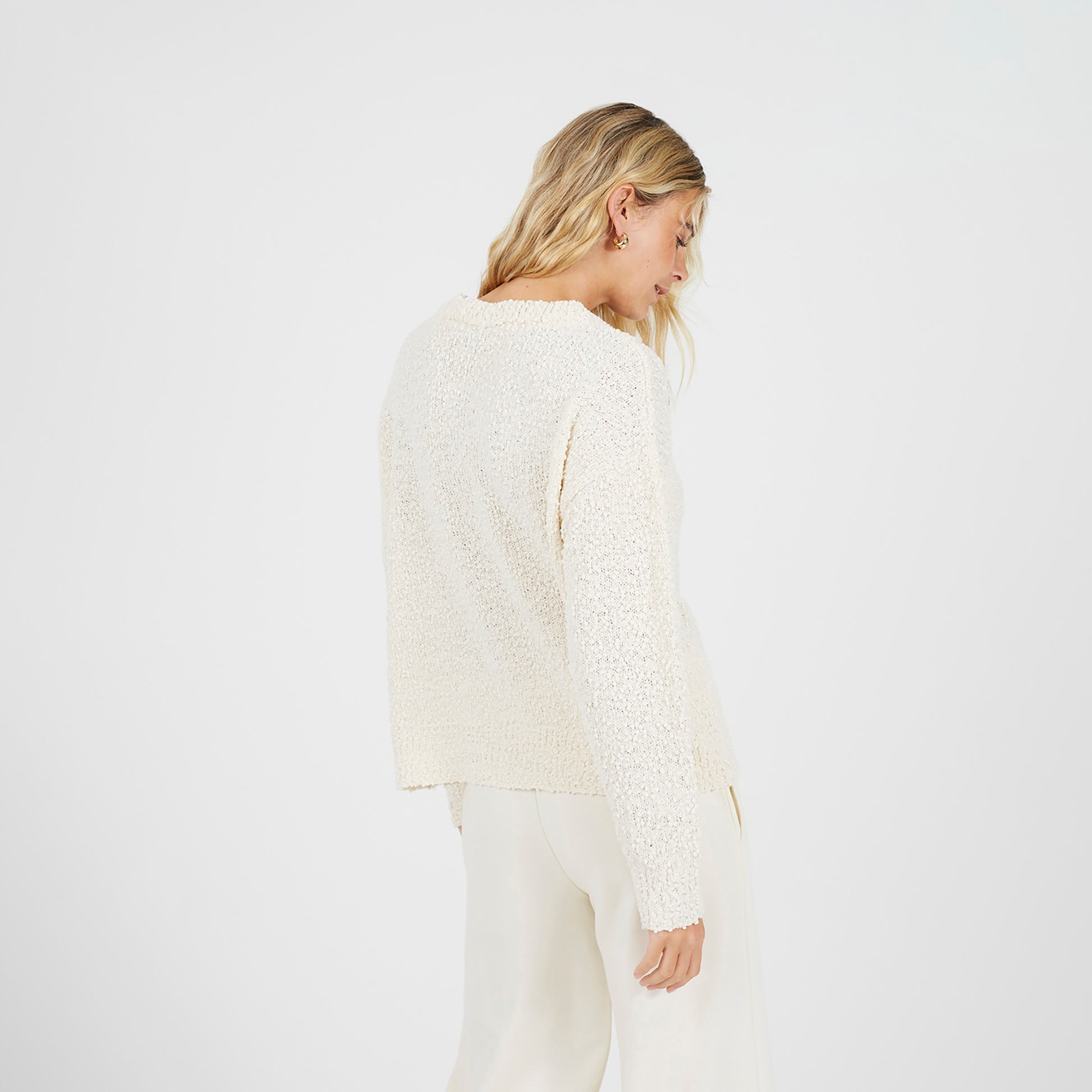 Brave Soul Cream Textured Knit Cardigan - Cream Image 2