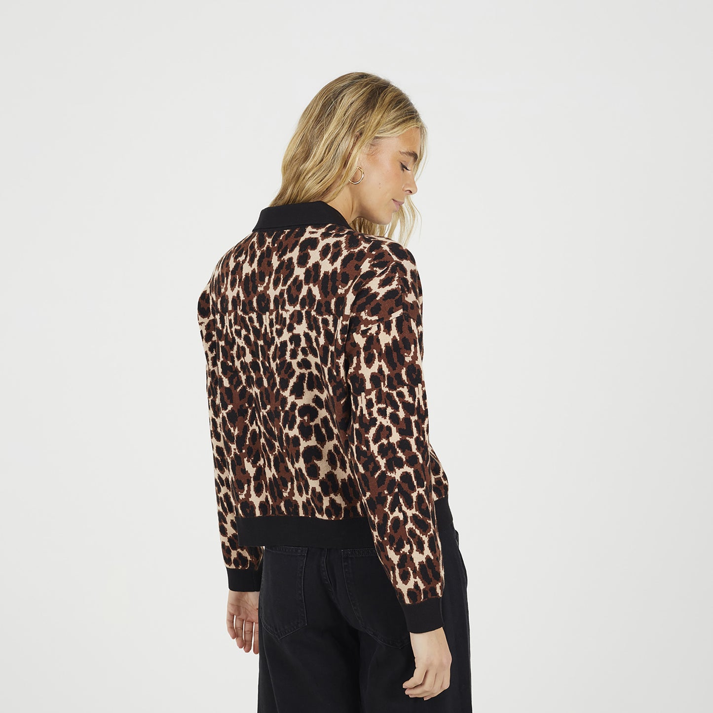 Brave Soul Brown Animal Printed Knitted Cardigan - Brown Image 2