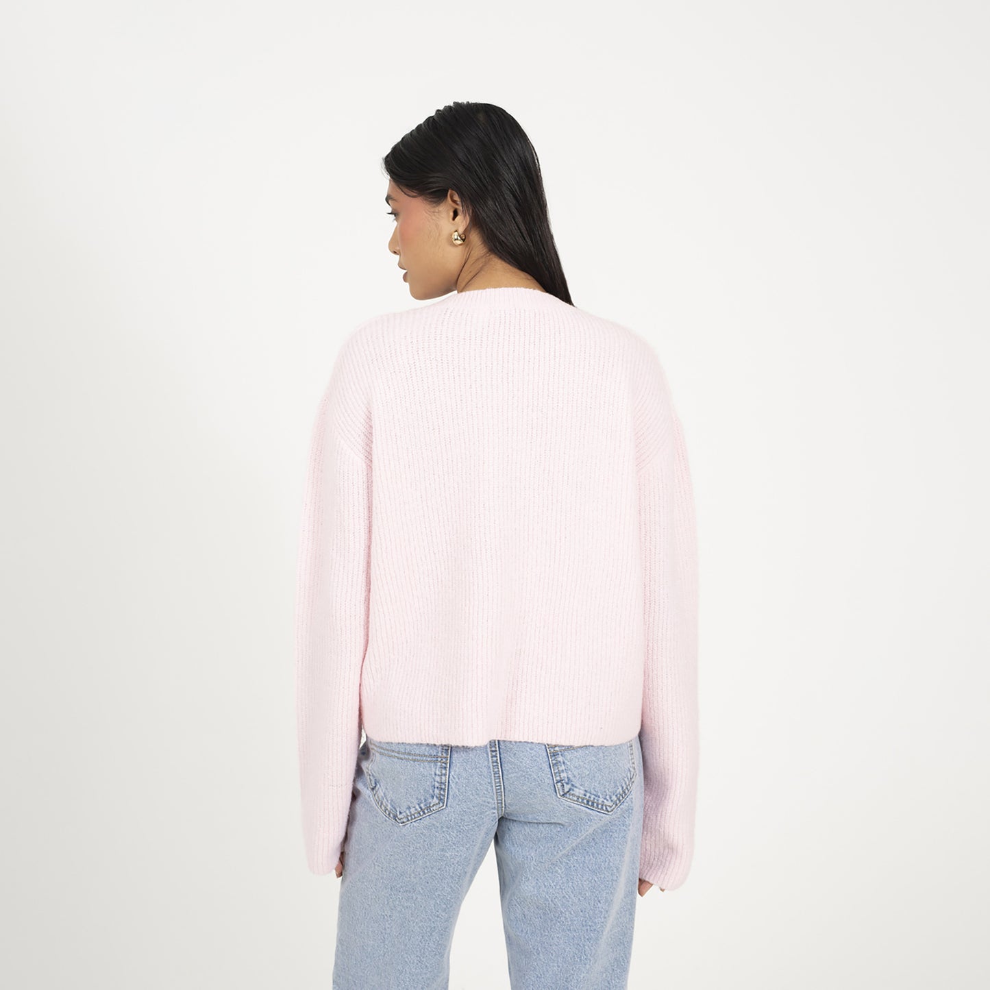Brave Soul Pink Tie Fastening Fisherman Knit Cardigan - Pink Image 2