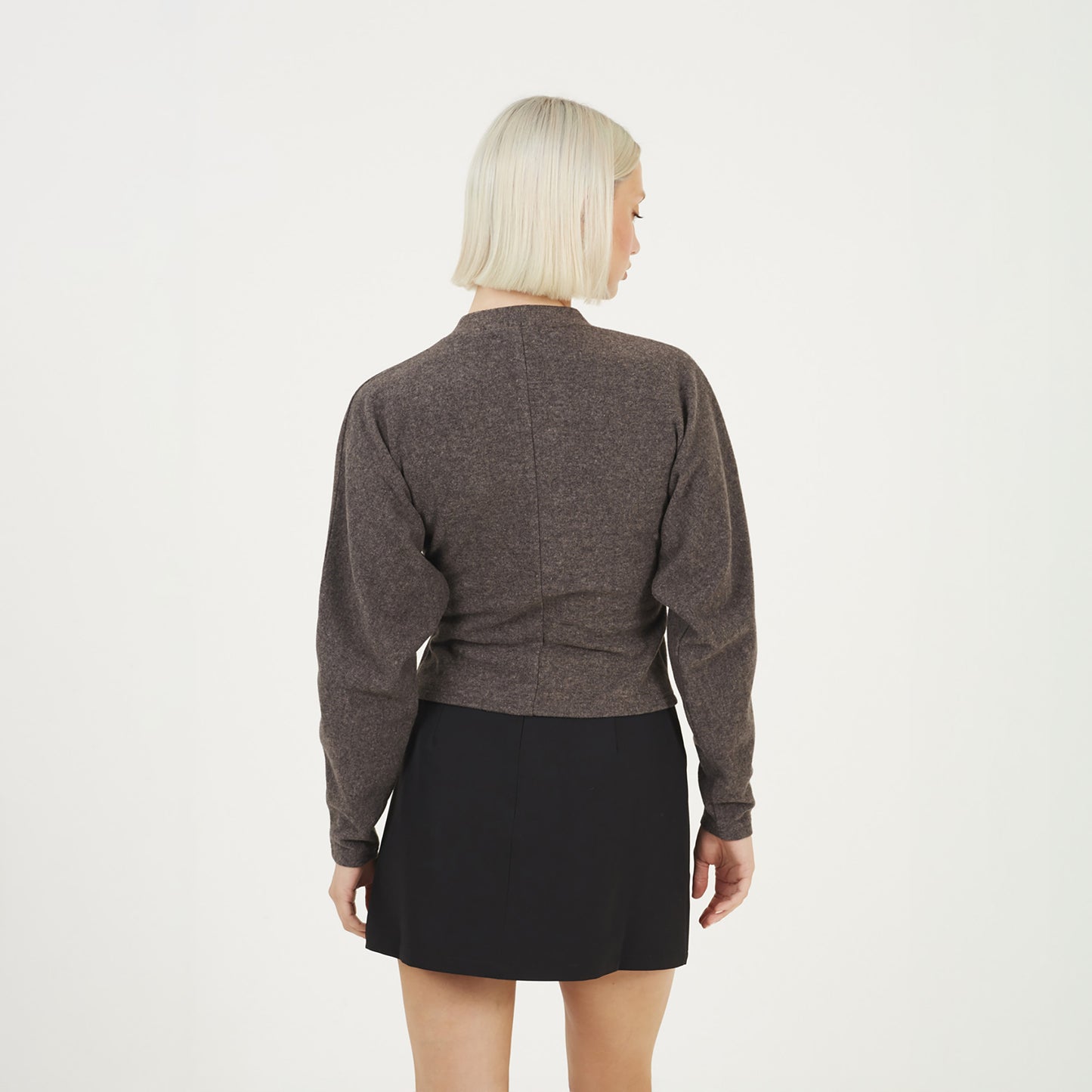 Brave Soul Grey Long Sleeve Button Down Top With Pleats - Grey Image 2