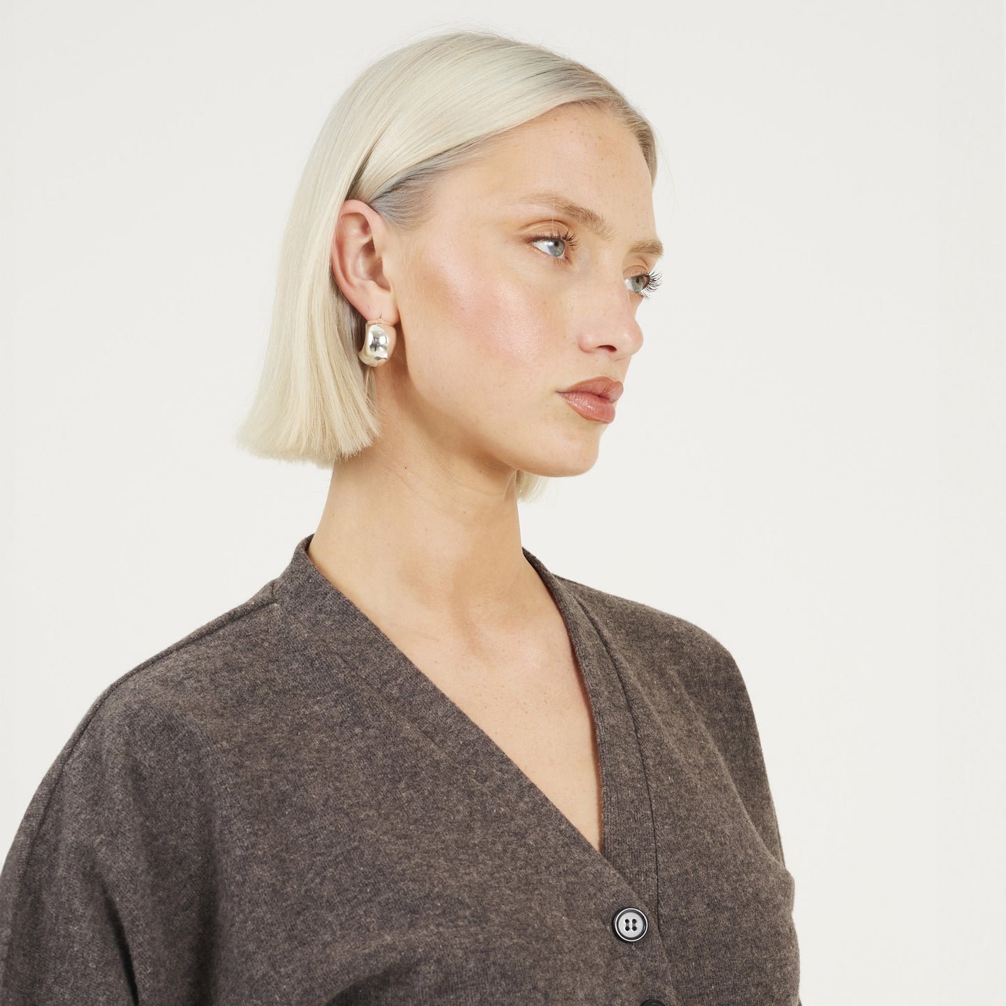 Brave Soul Grey Long Sleeve Button Down Top With Pleats - Grey Image 4