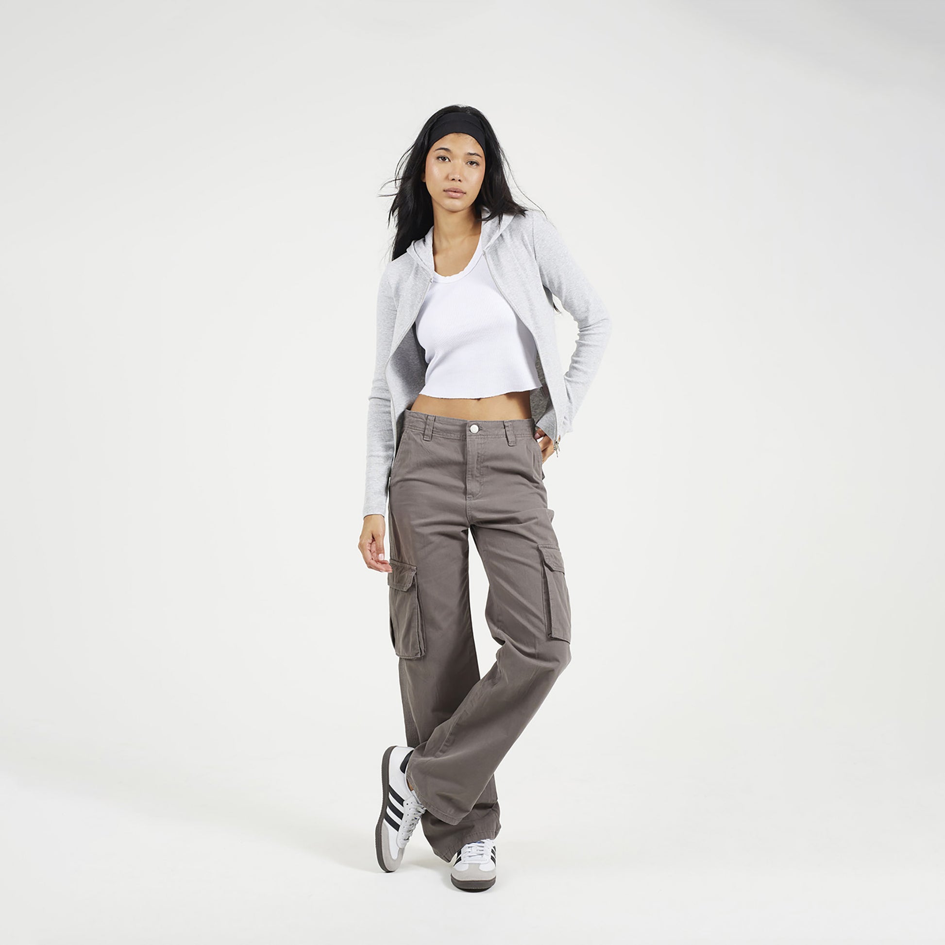 Brave Soul Grey Long Sleeve Zip Through Hoodie Top - Grey Image 3