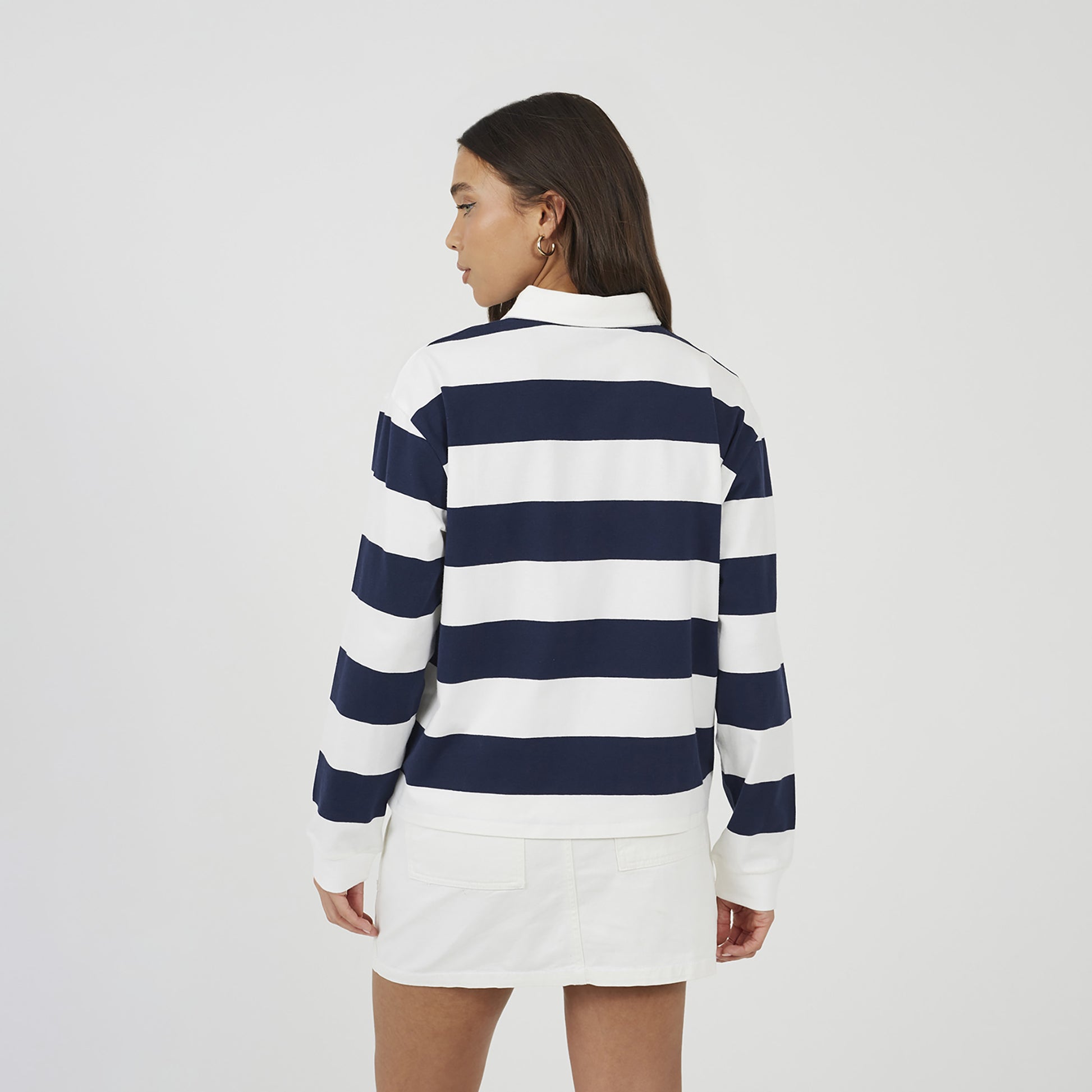 Brave Soul Navy Striped Ruby Top - Navy Image 2