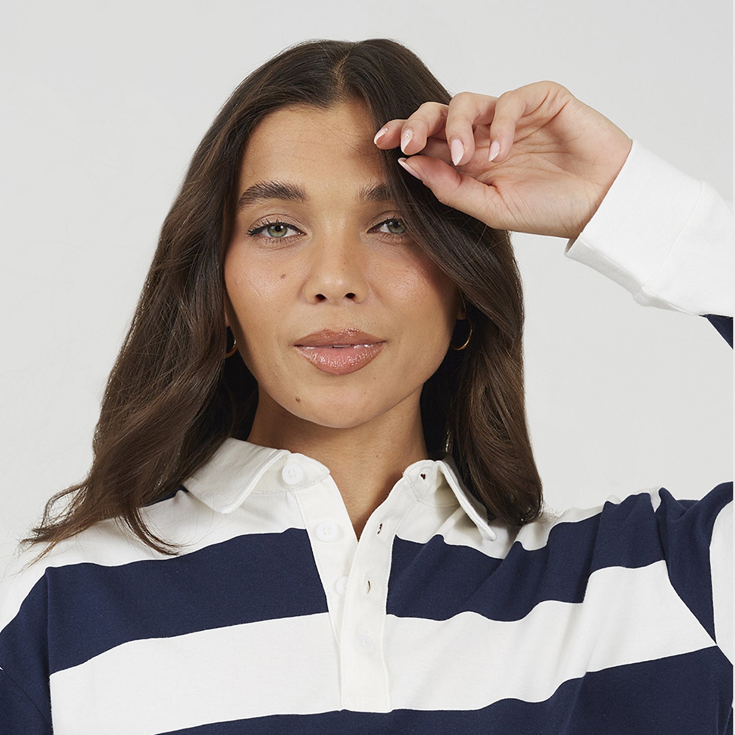 Brave Soul Navy Striped Ruby Top - Navy Image 4
