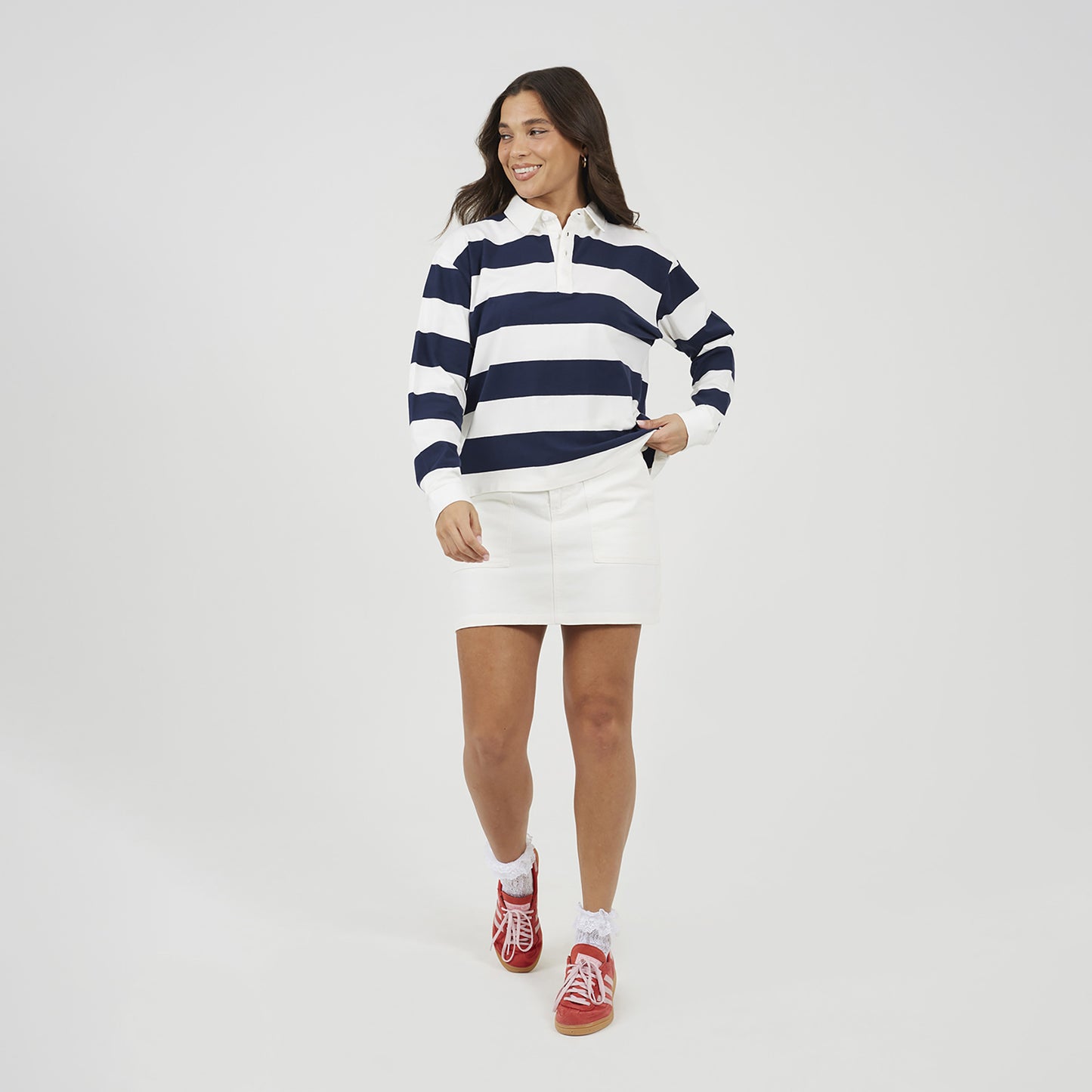 Brave Soul Navy Striped Ruby Top - Navy Image 3