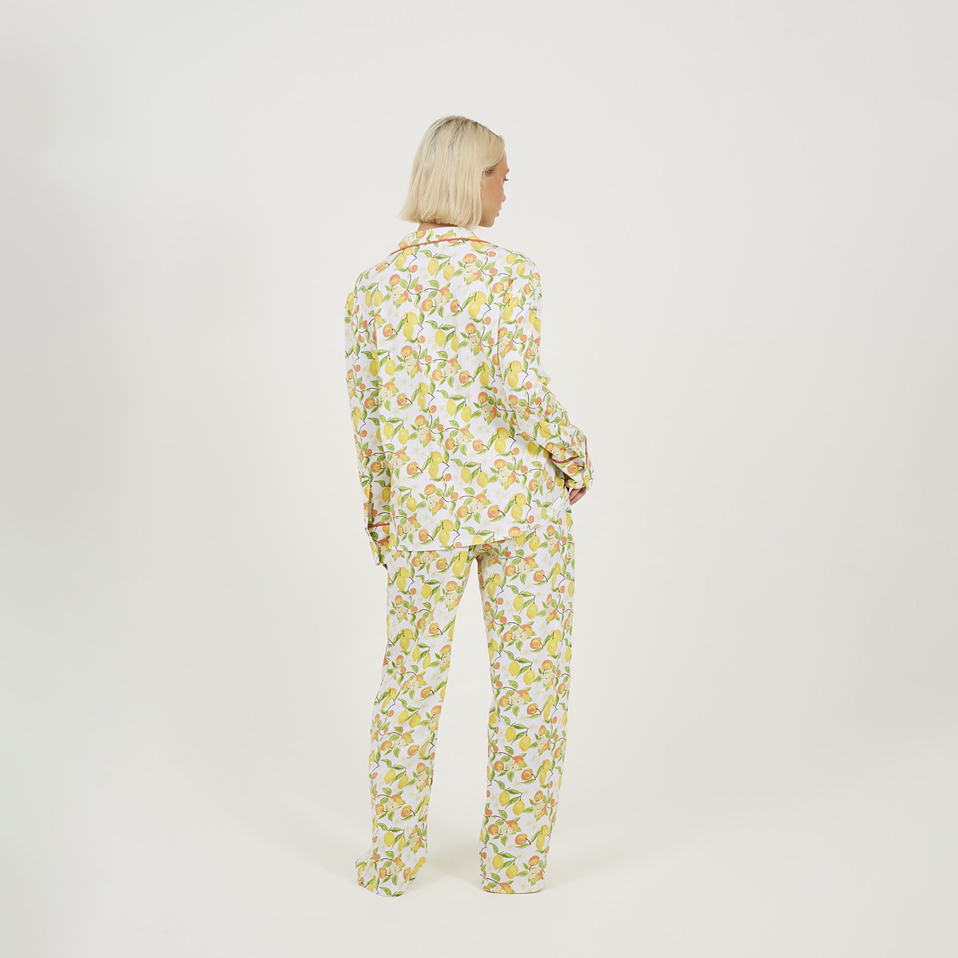 Brave Soul Yellow Printed Long Sleeve Button Down Pyjama Set - Yellow Image 2