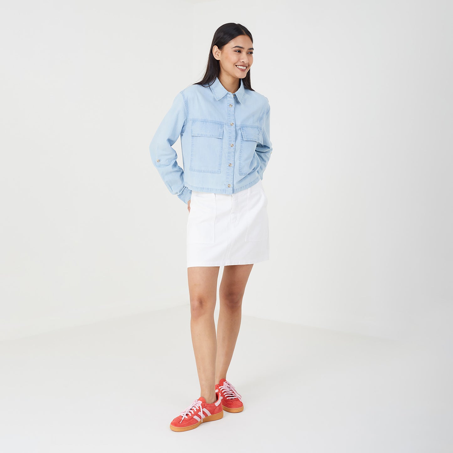 Brave Soul Blue Long Sleeve Denim Shirt - Blue Image 3