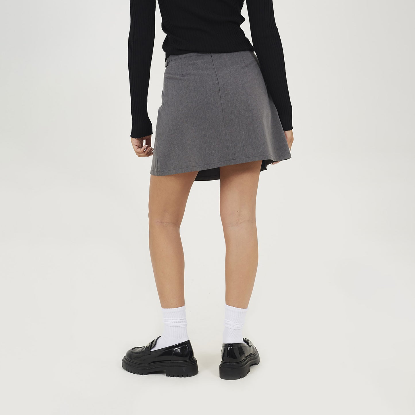 Brave Soul Grey Pleated Mini Skirt - Grey Image 2