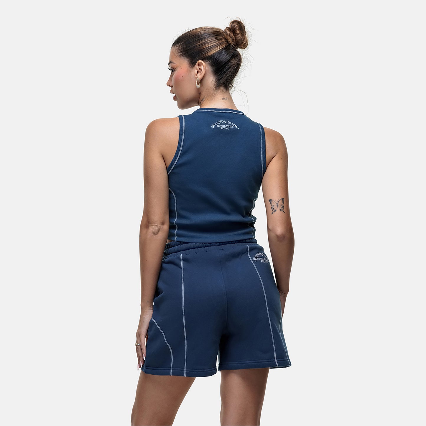 Good For Nothing Blue Vintage Relaxed Fit Shorts - Blue Image 2