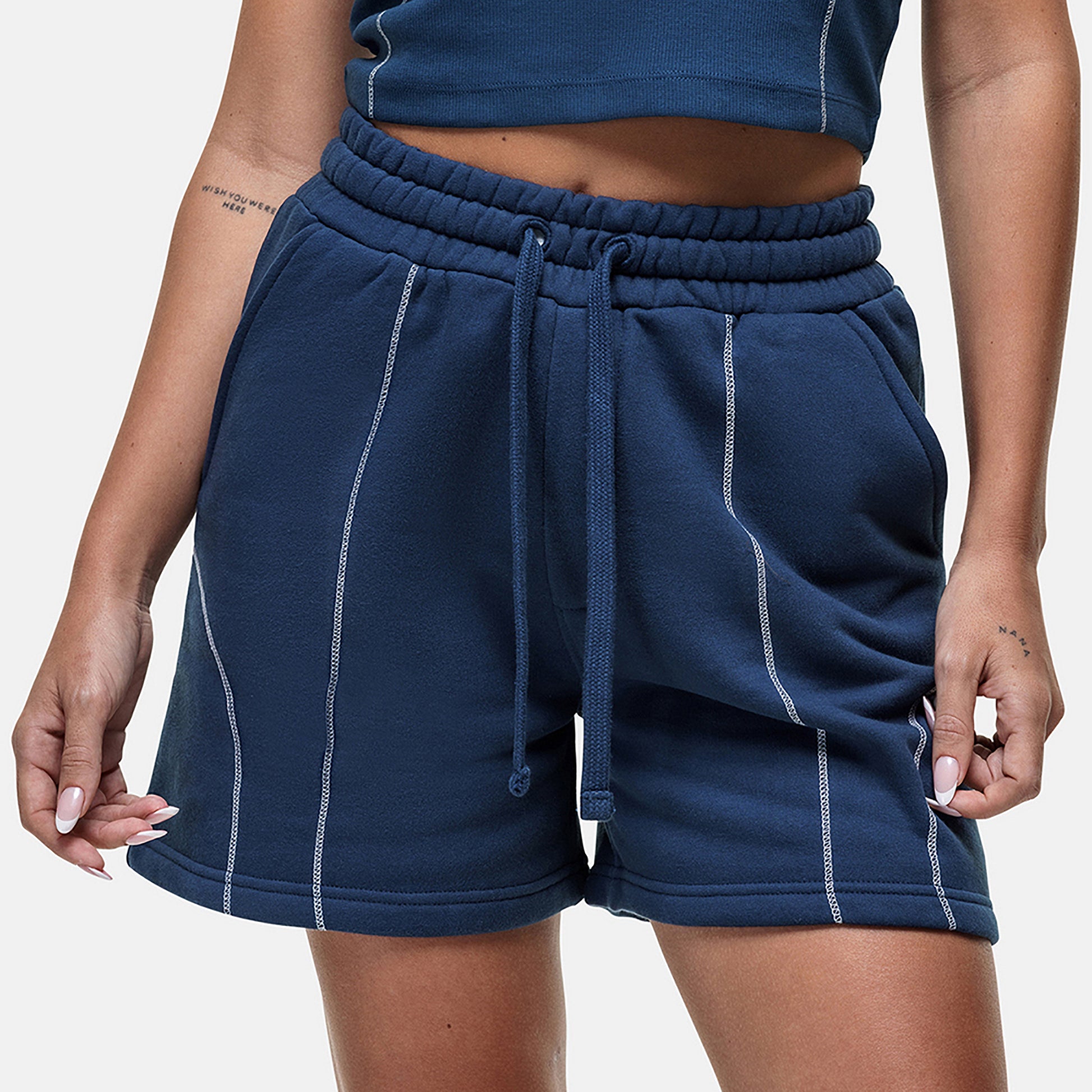 Good For Nothing Blue Vintage Relaxed Fit Shorts - Blue Image 4