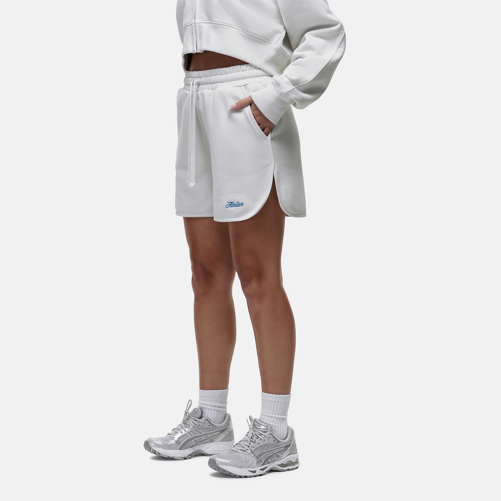 Good For Nothing White Relaxed Fit Jersey Shorts - White Image 1