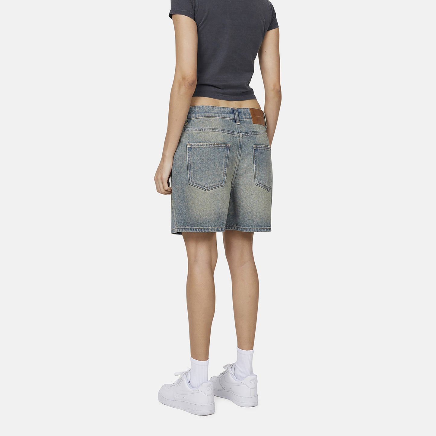 Good For Nothing Blue Vintage Denim Shorts - Blue Image 2