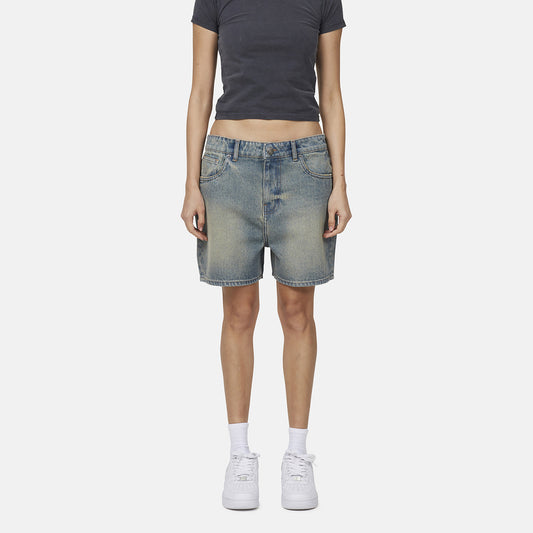 Good For Nothing Blue Vintage Denim Shorts - Blue Image 1