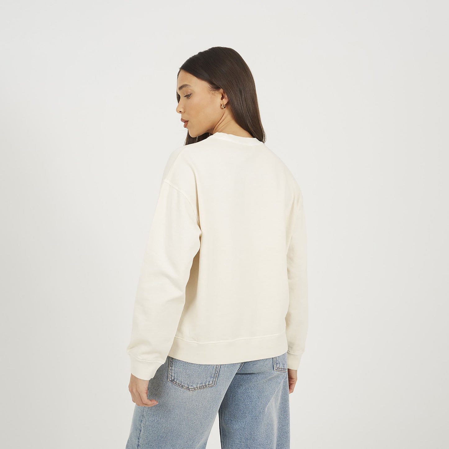 Brave Soul Beige Acid Wash Graphic Print Sweatshirt - Beige Image 2
