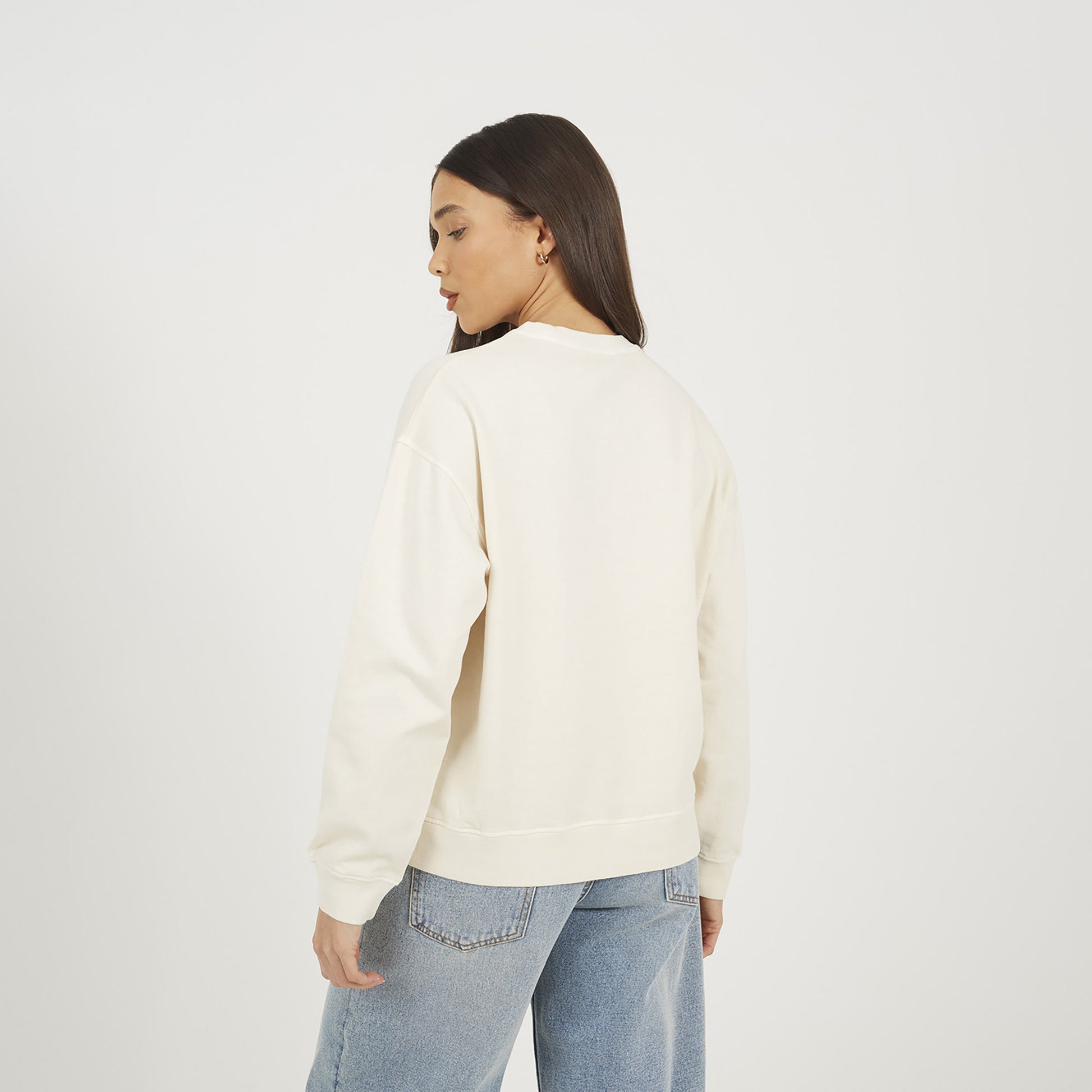 Brave Soul Beige Acid Wash Graphic Print Sweatshirt - Beige Image 2
