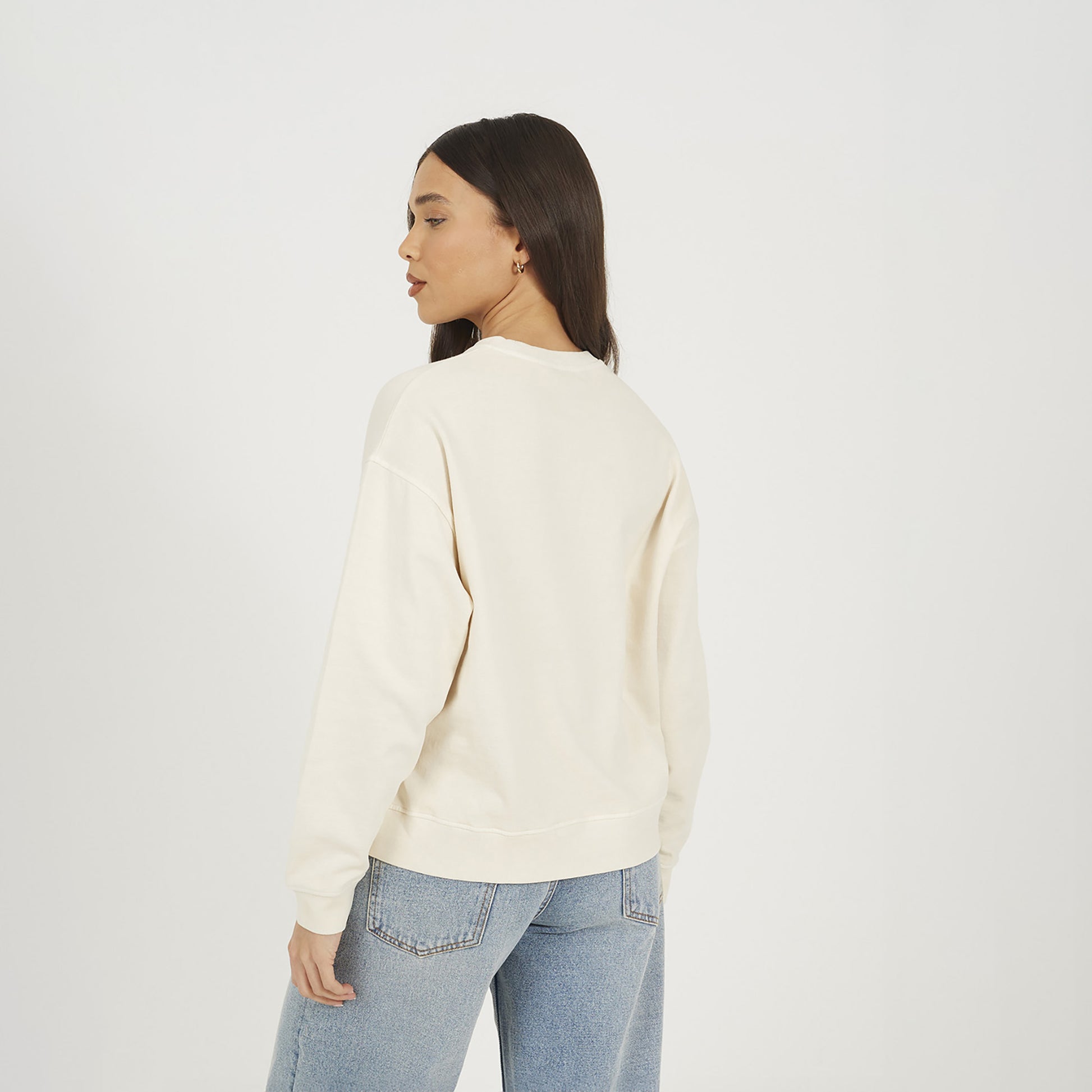 Brave Soul Beige Acid Wash Graphic Print Sweatshirt - Beige Image 2