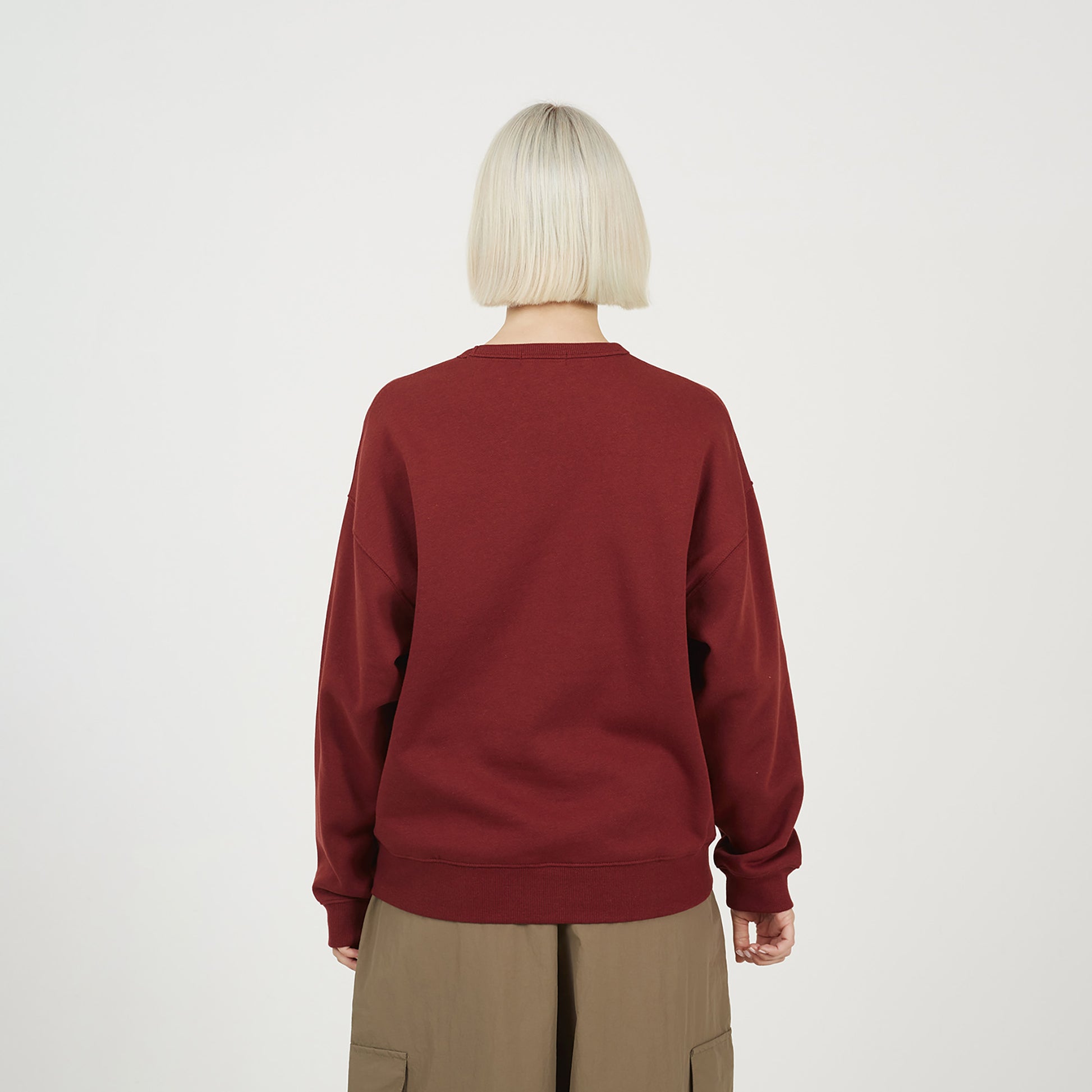Brave Soul Burgundy Slogan Crew Neck Sweatshirt - Burgundy Image 2