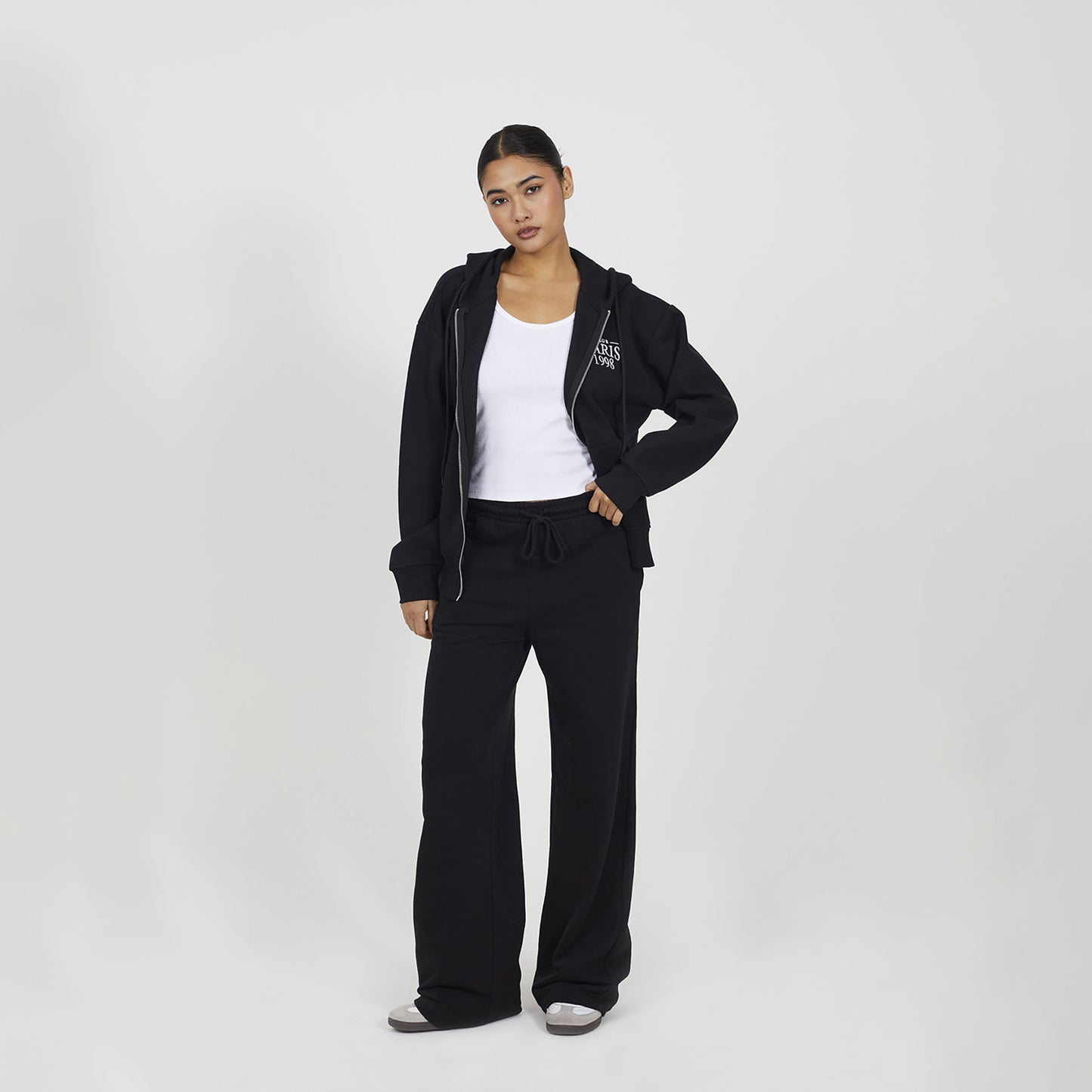 Brave Soul Black Zip Through Hoodie - Black Image 3
