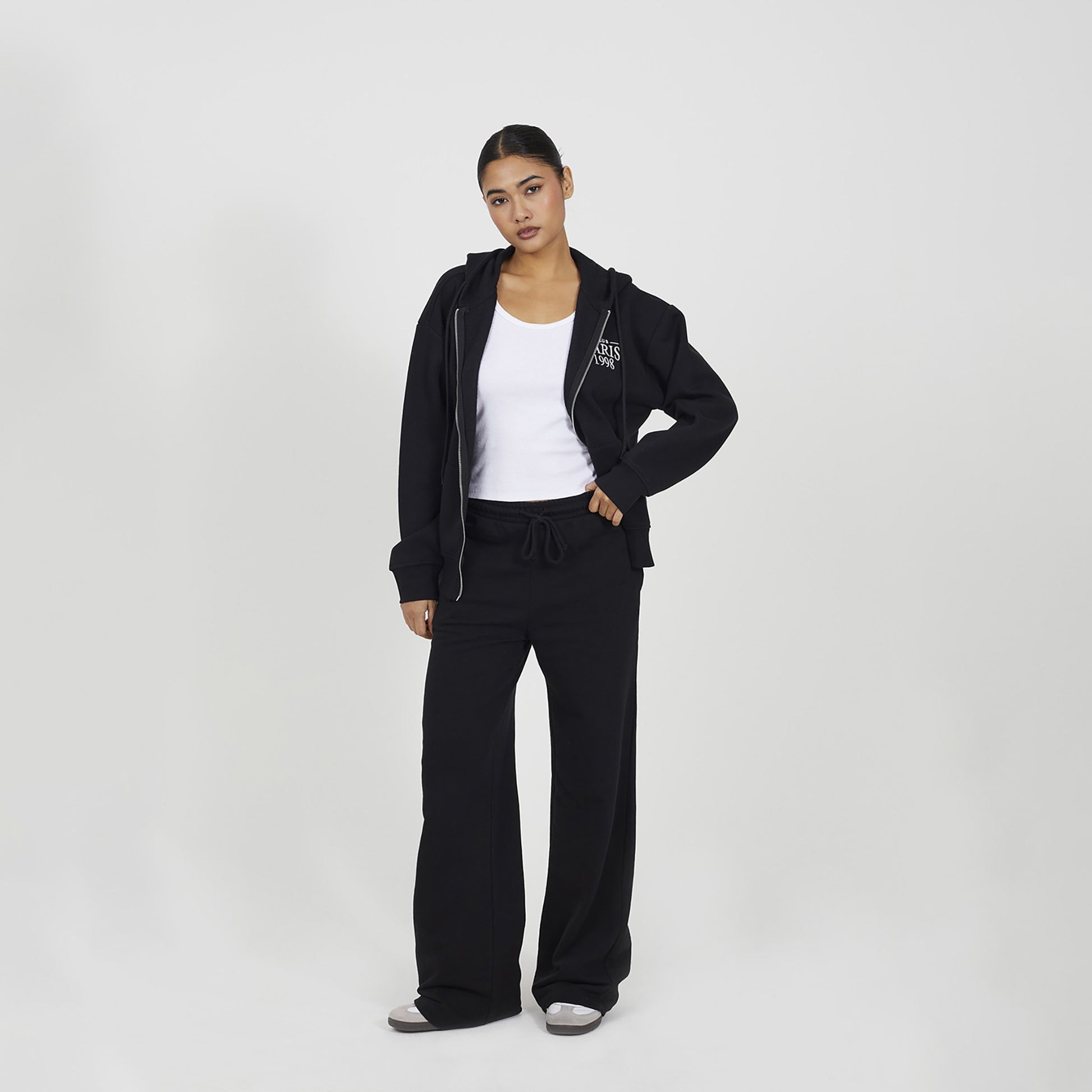 Brave Soul Black Zip Through Hoodie - Black Image 3