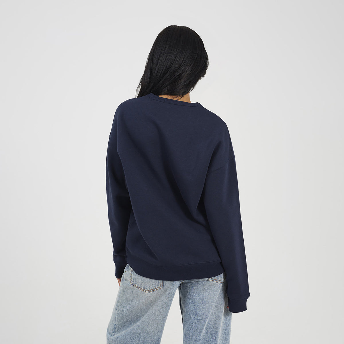Brave Soul Navy Crew Neck Embroidered Sweatshirt - Navy Image 2