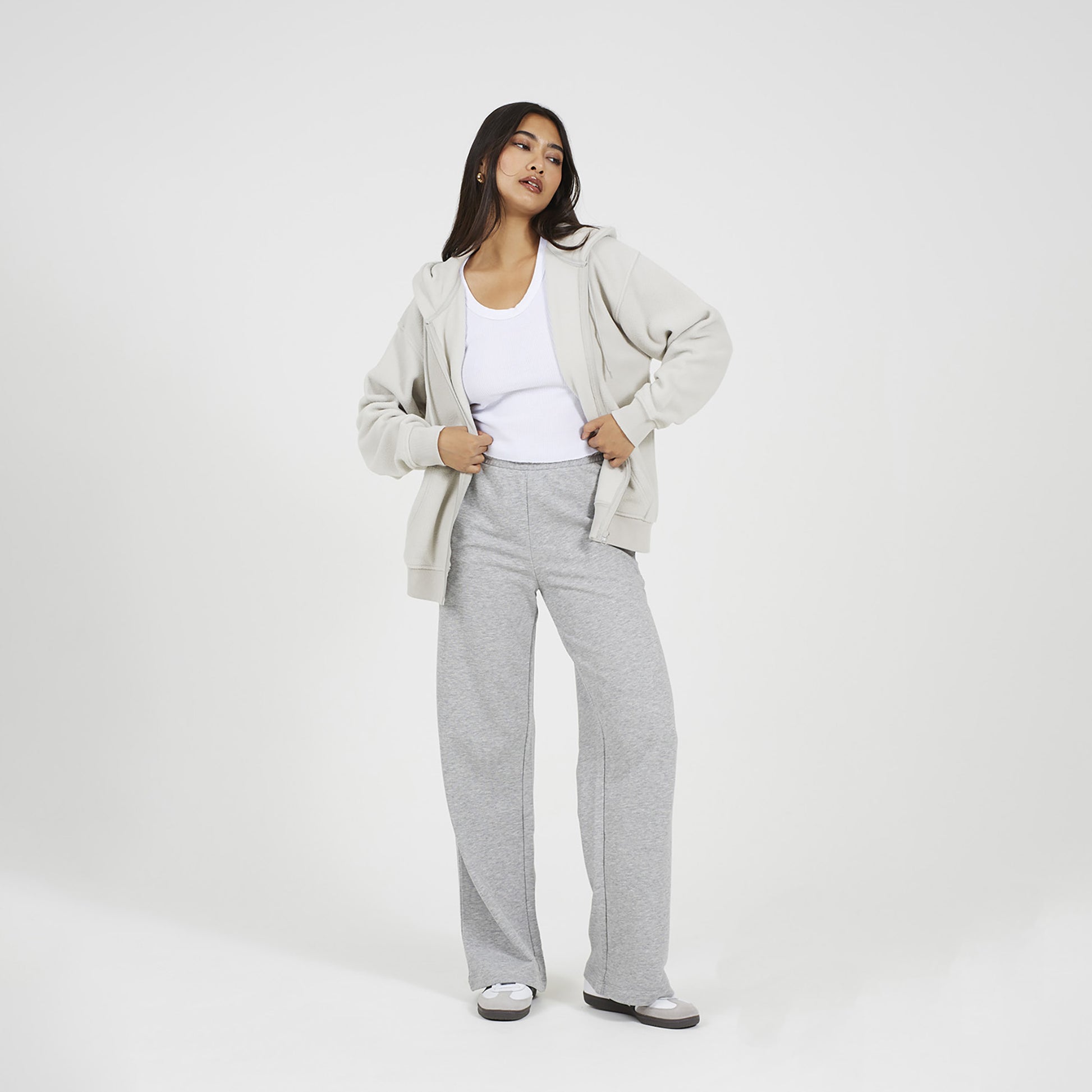 Brave Soul Grey Zip Through Polar Fleece Hoodie - Grey Image 3
