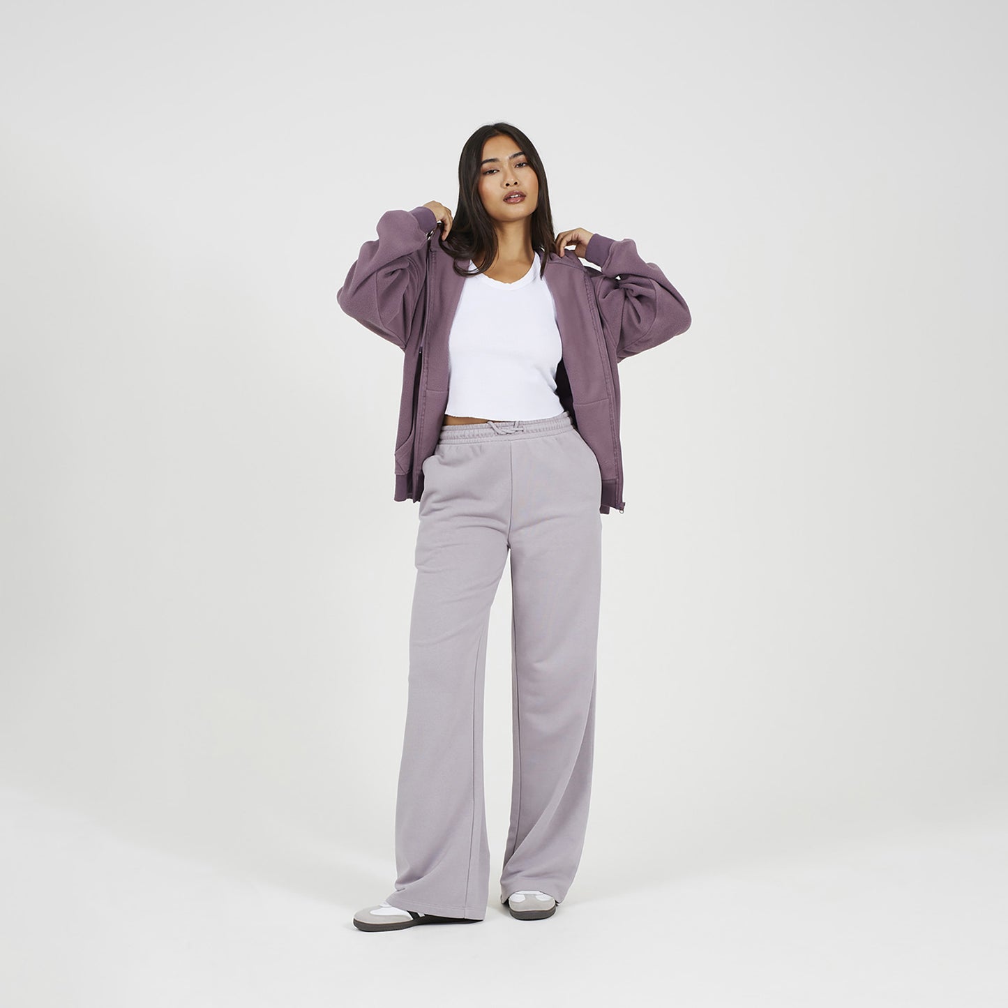 Brave Soul Mauve Zip Through Polar Fleece Hoodie - Mauve Image 3