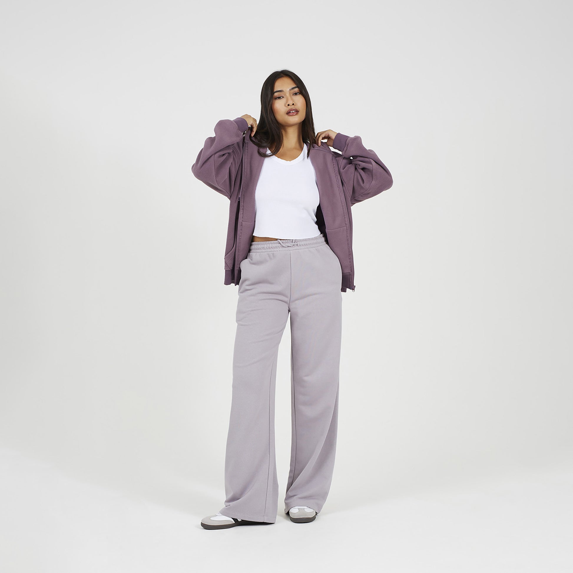Brave Soul Mauve Zip Through Polar Fleece Hoodie - Mauve Image 3