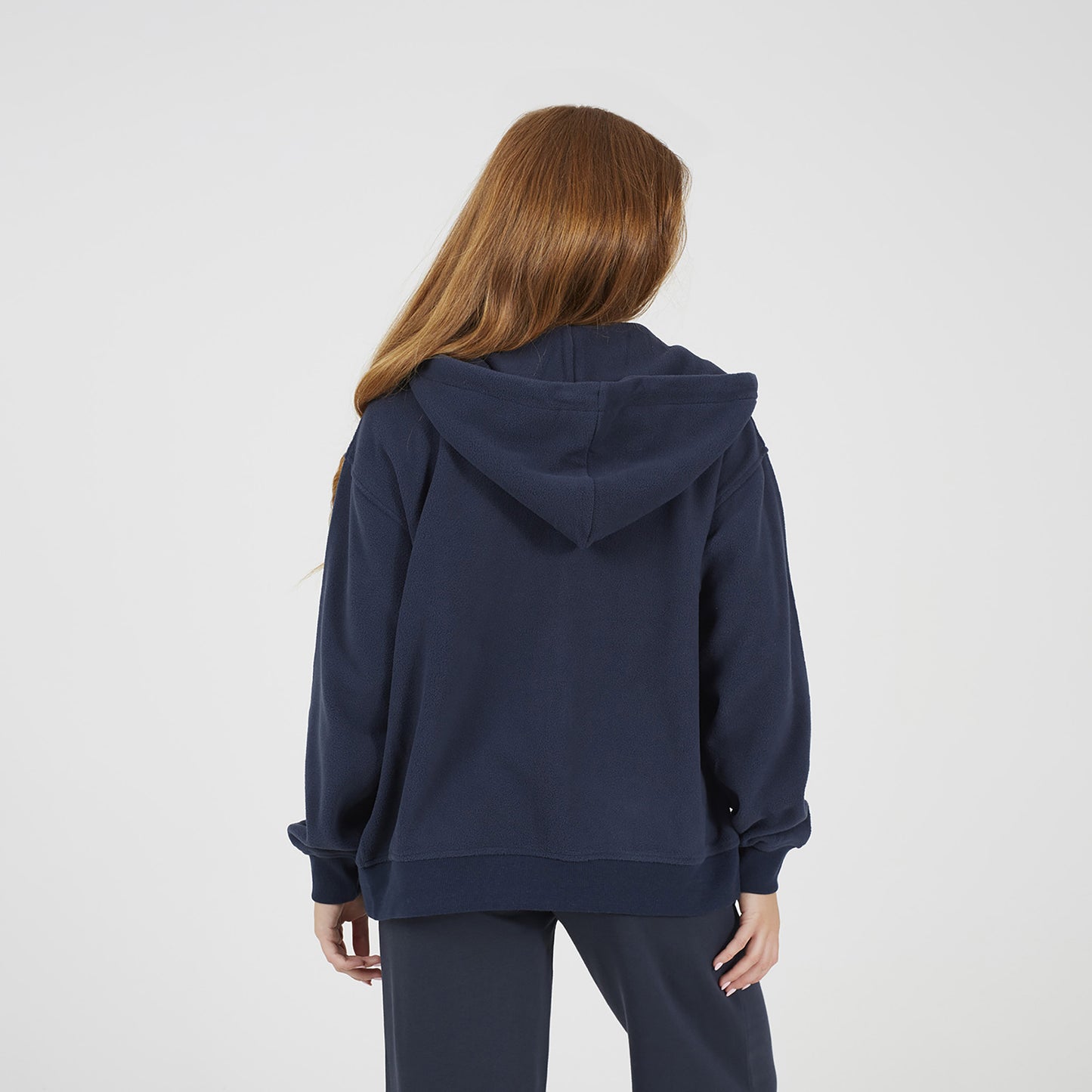 Brave Soul Navy Zip Through Polar Fleece Hoodie - Navy Image 2