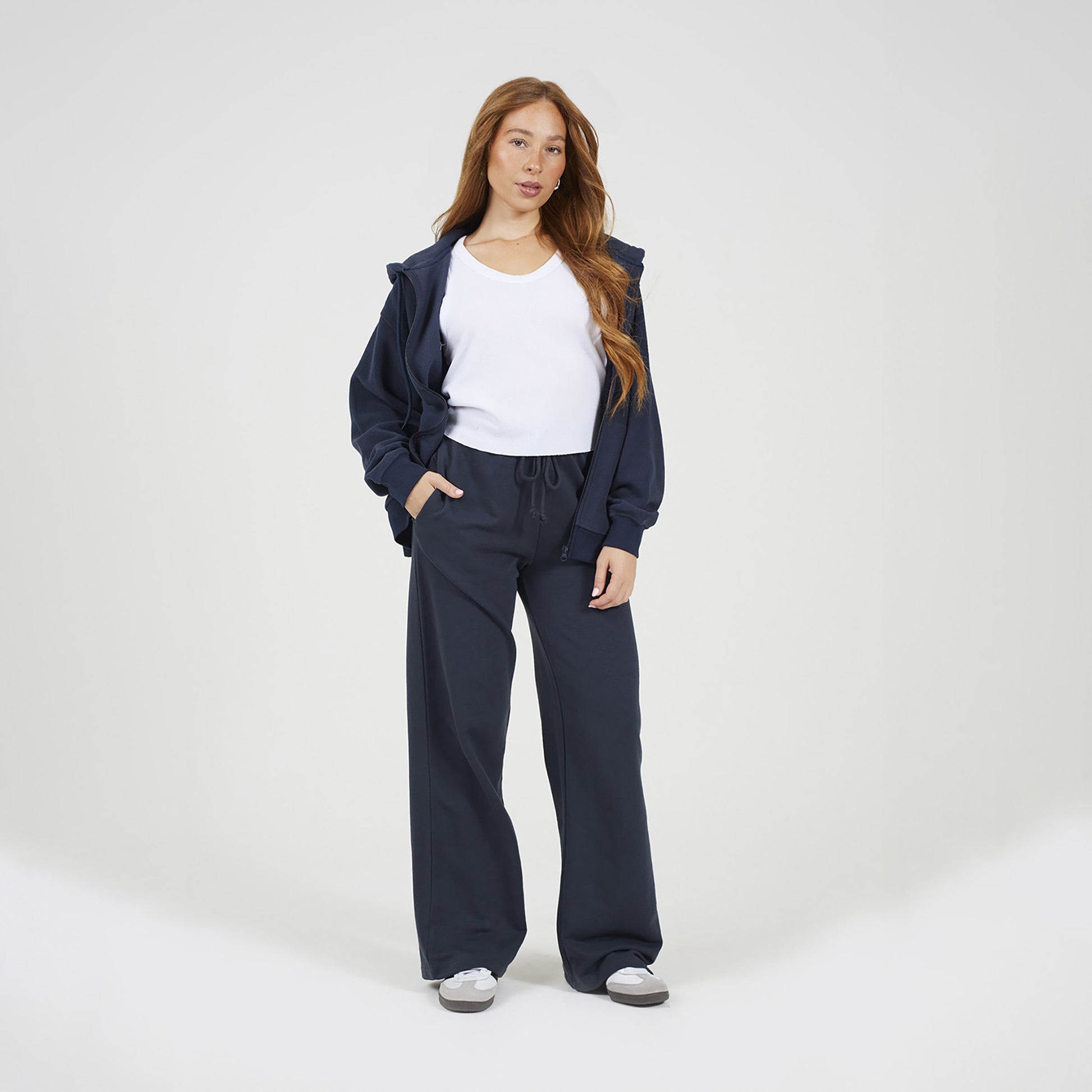 Brave Soul Navy Zip Through Polar Fleece Hoodie - Navy Image 3