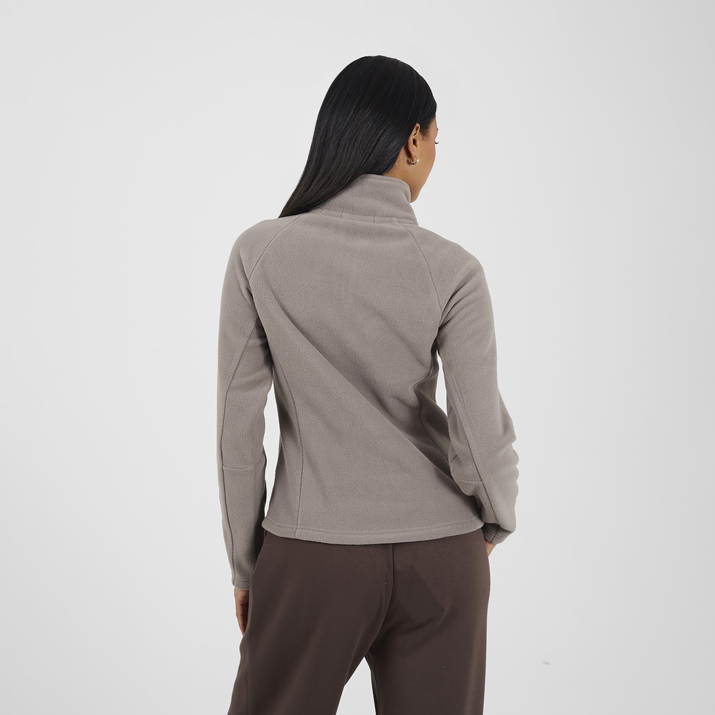 Brave Soul Brown Quarter Zip Polar Fleece Sweatshirt - Brown Image 2