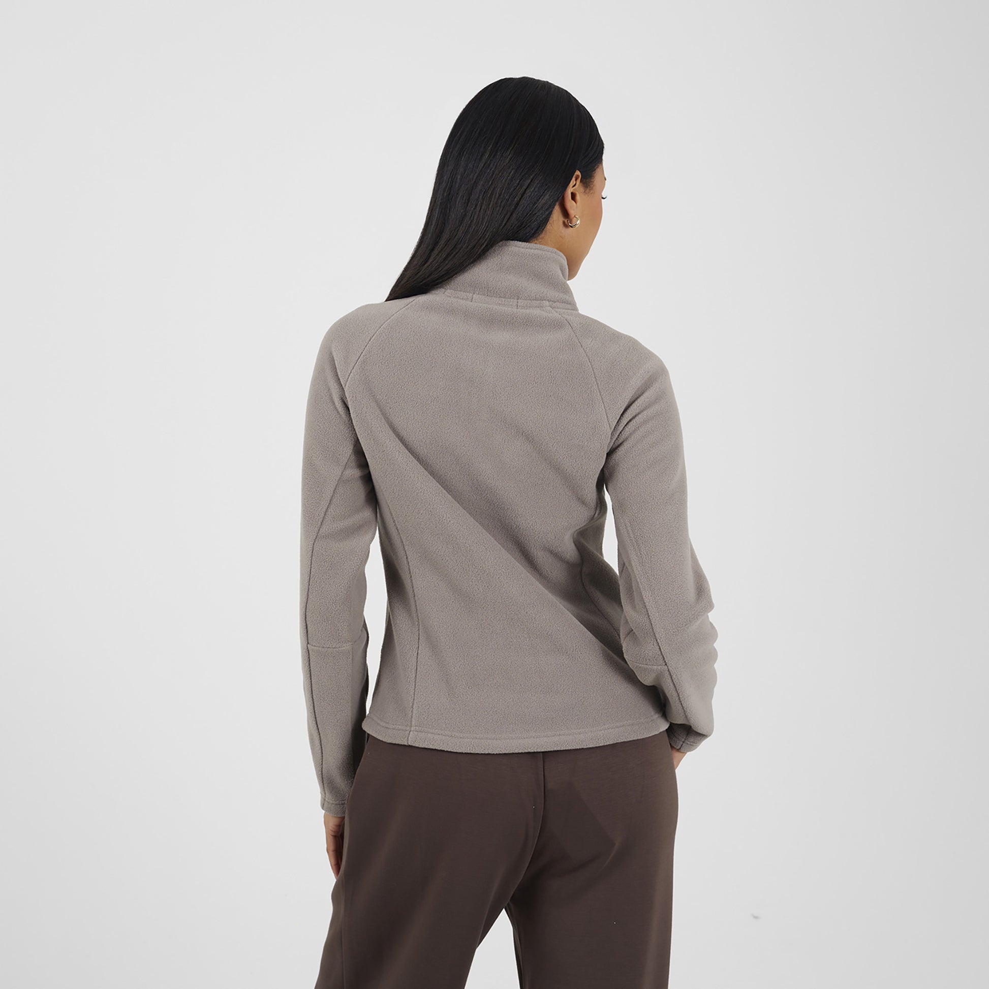 Brave Soul Brown Quarter Zip Polar Fleece Sweatshirt - Brown Image 2