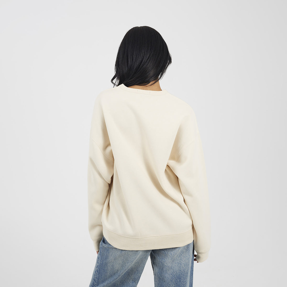 Brave Soul Cream Crew Neck Graphic Print Sweatshirt - Cream Image 2