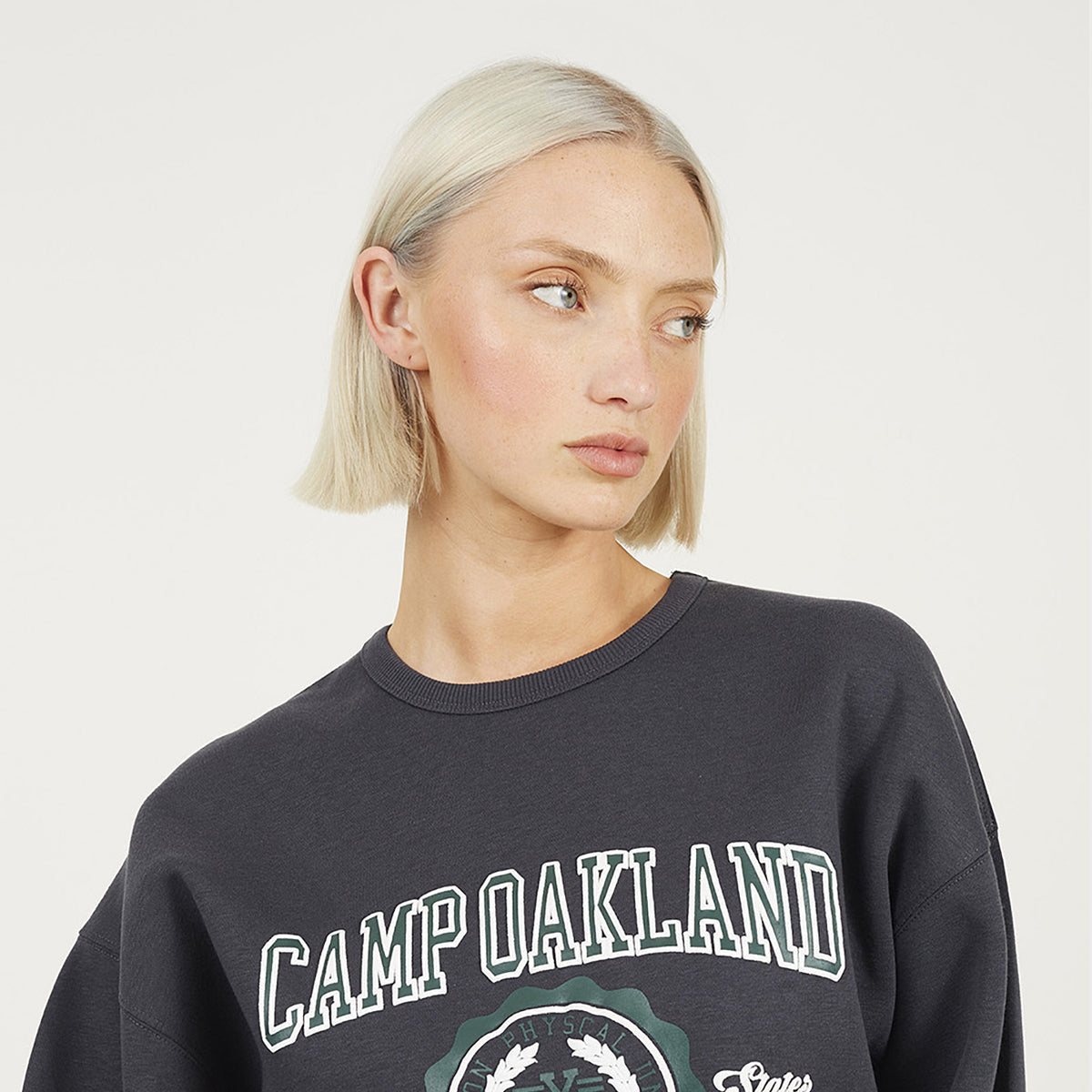 Brave Soul Dark Grey Crew Neck Graphic Print Sweatshirt - Dark Grey Image 4
