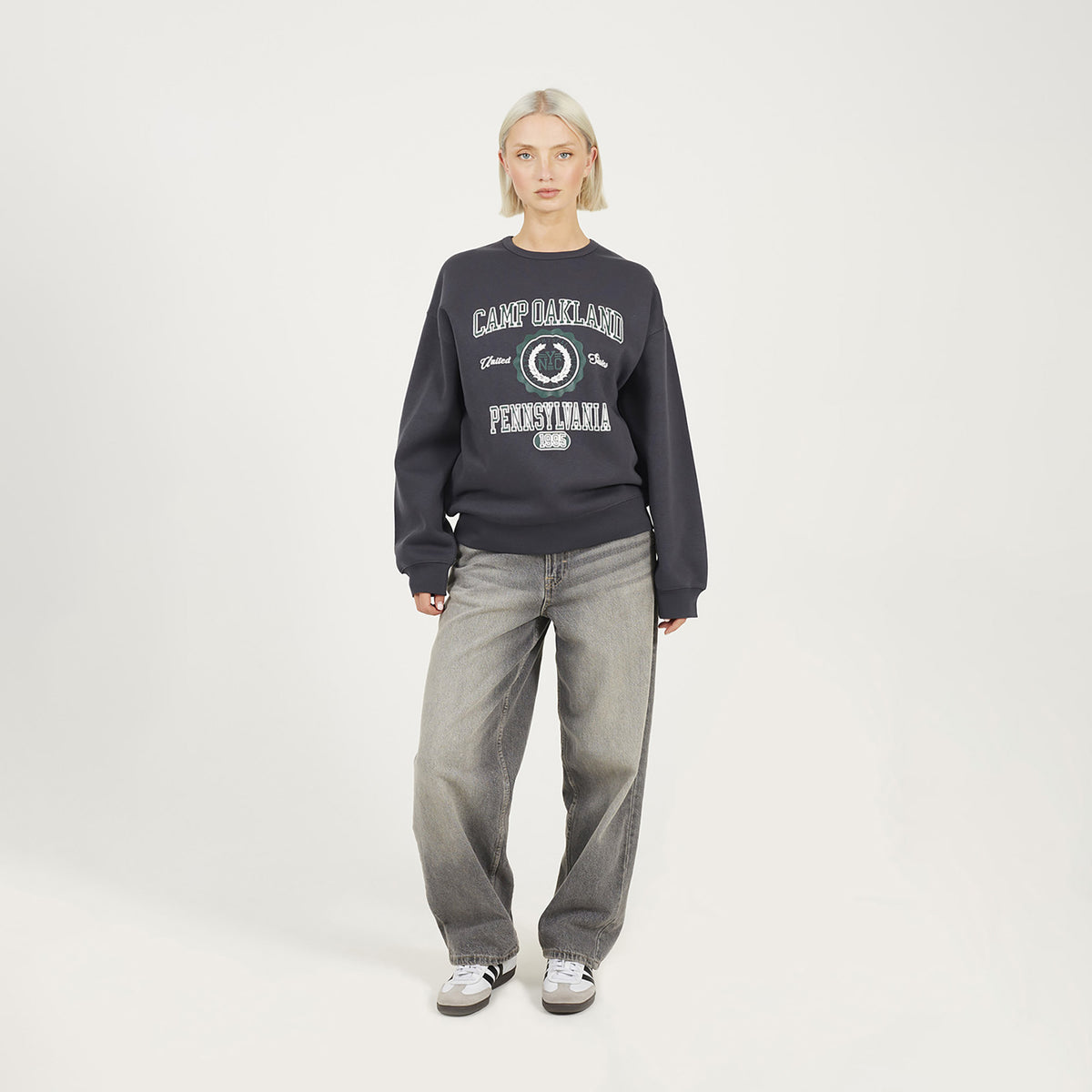 Brave Soul Dark Grey Crew Neck Graphic Print Sweatshirt - Dark Grey Image 3