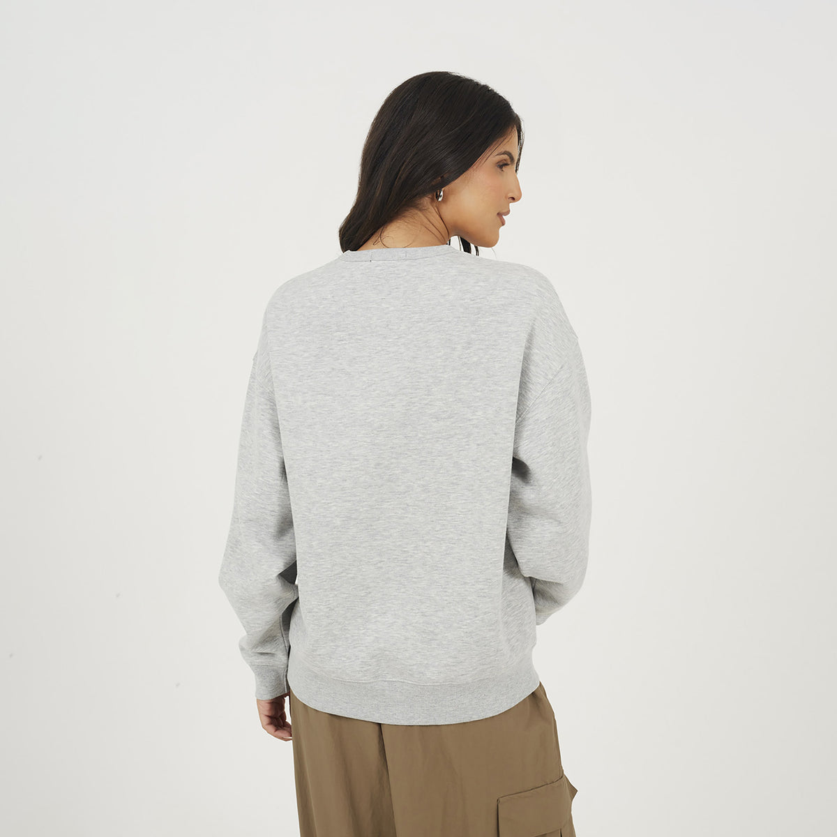 Brave Soul Grey Crew Neck Graphic Print Sweatshirt - Grey Image 2