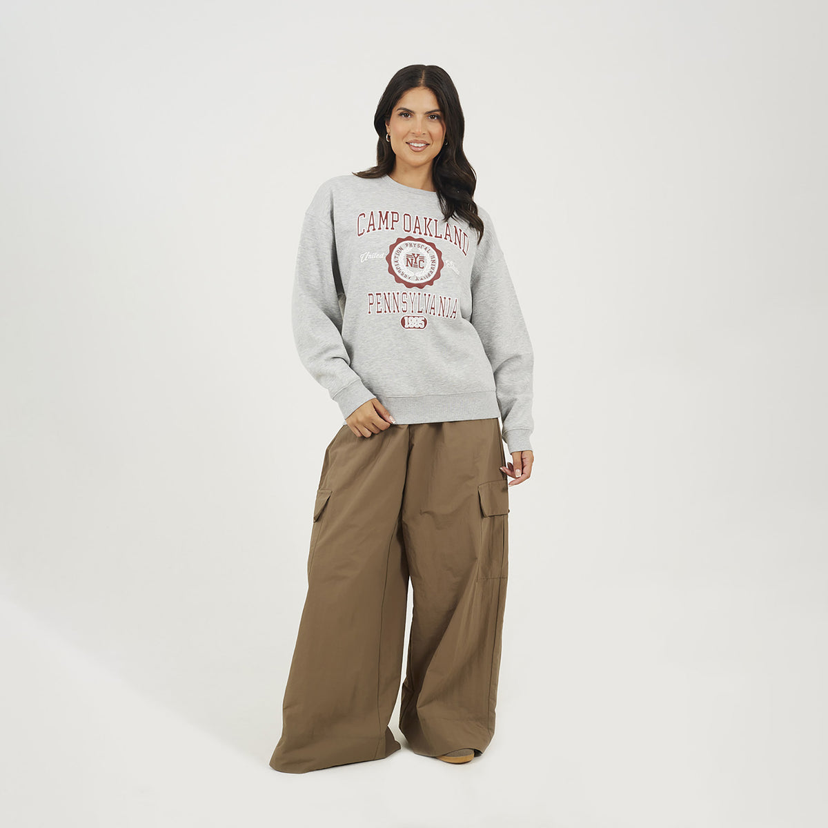Brave Soul Grey Crew Neck Graphic Print Sweatshirt - Grey Image 3