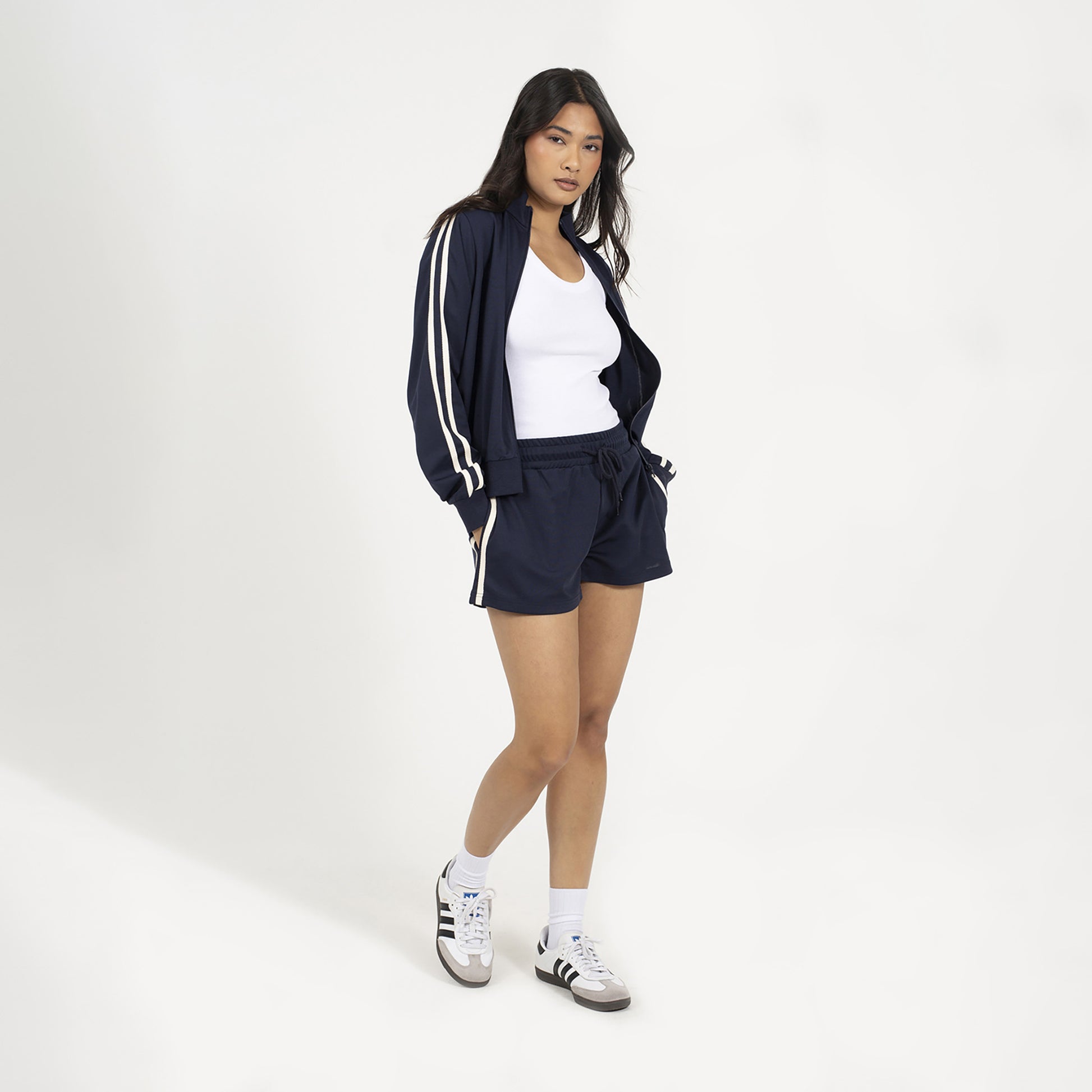 Brave Soul Navy Side Stripe Zip Through Sweatshirt - Navy Image 3