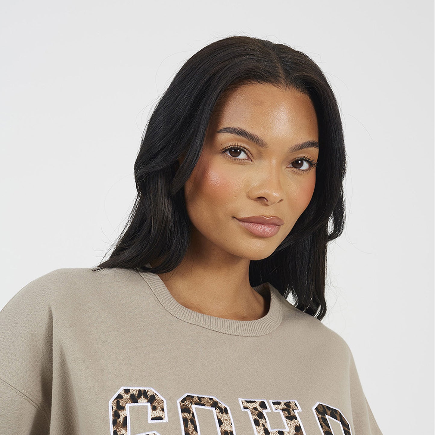 Brave Soul Taupe Slogan Crew Neck Sweatshirt - Taupe Image 4