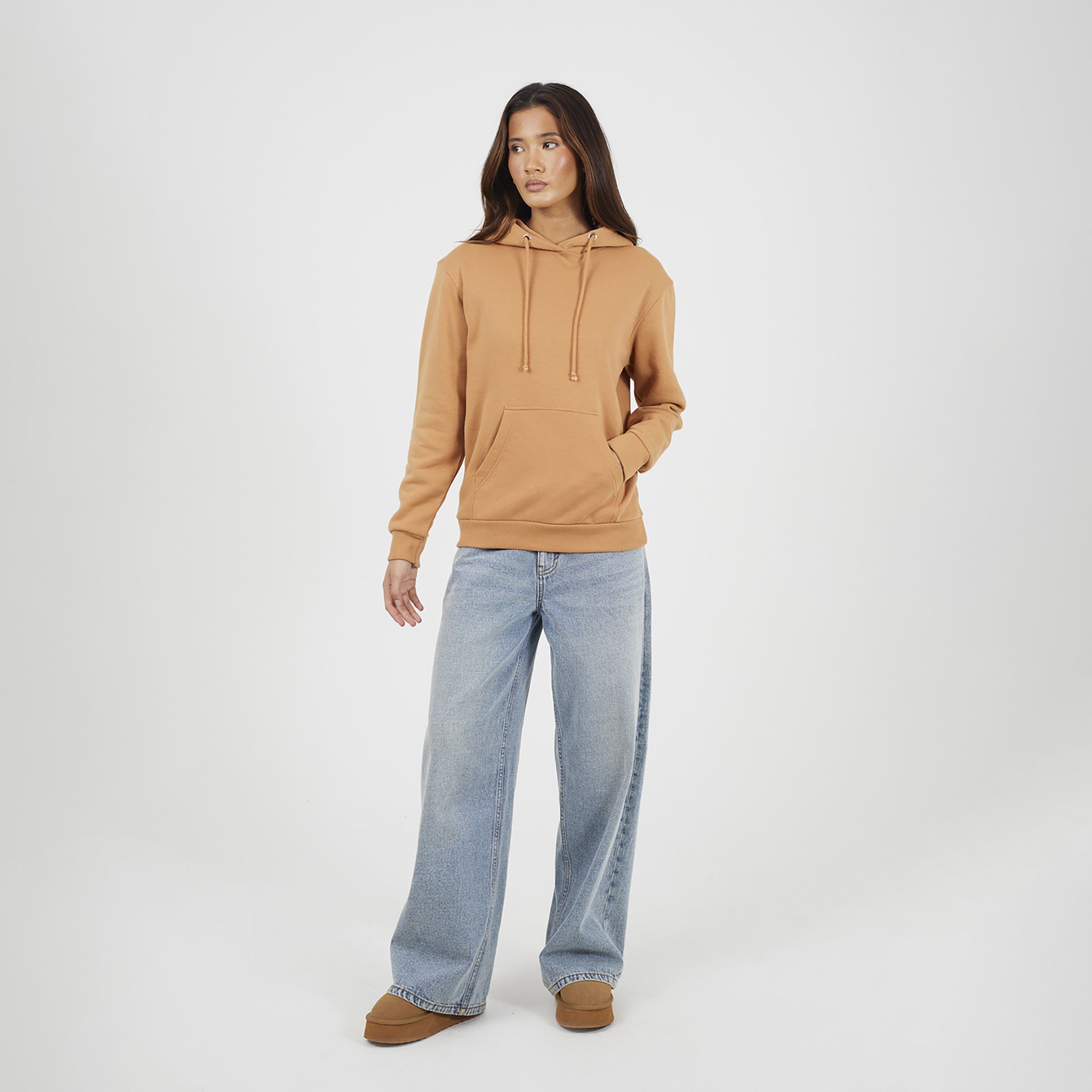 Brave Soul Tan Hoodie With Kangaroo Pocket - Tan Image 3