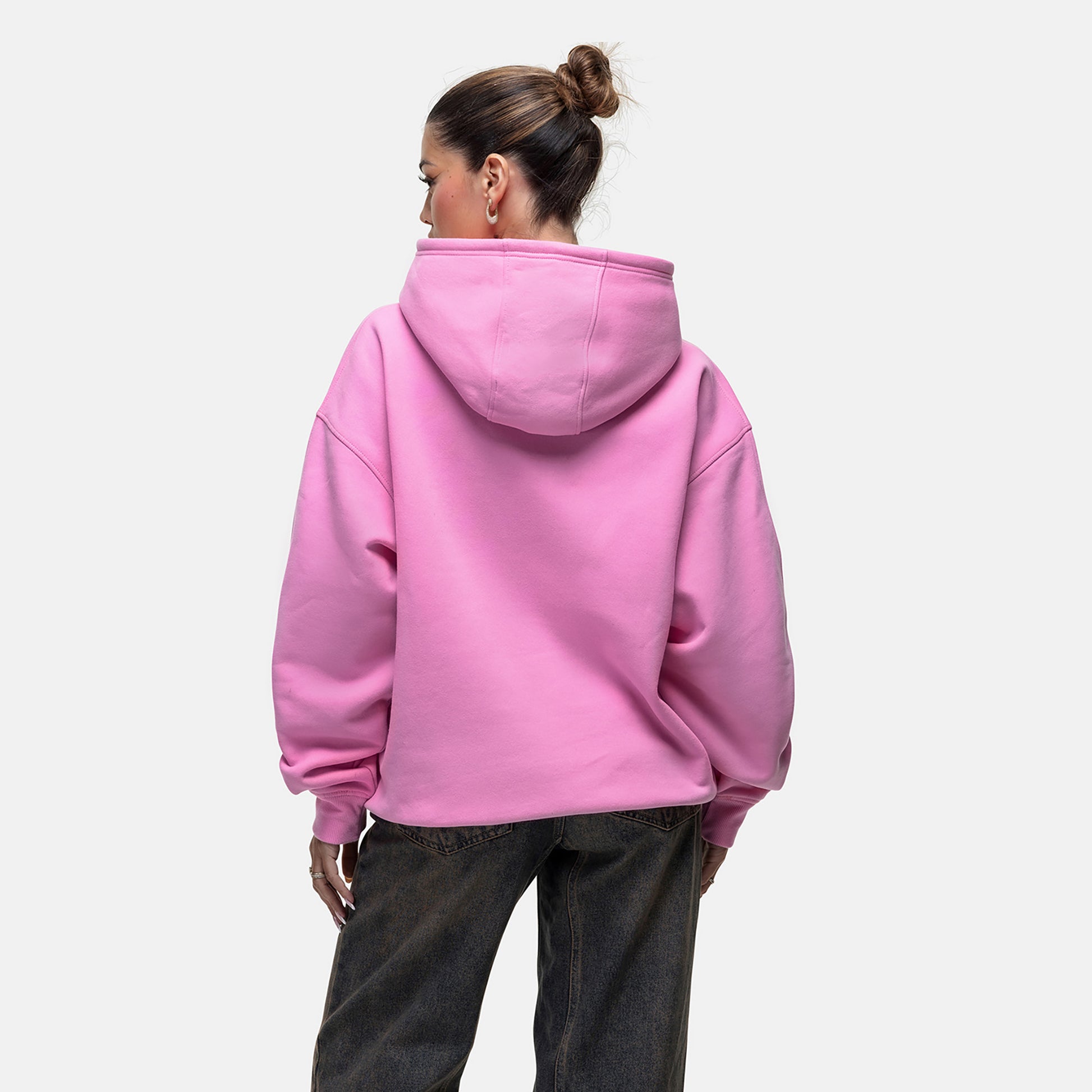 Good For Nothing Pink Contrast Print Relaxed Hoodie - Pink Image 2