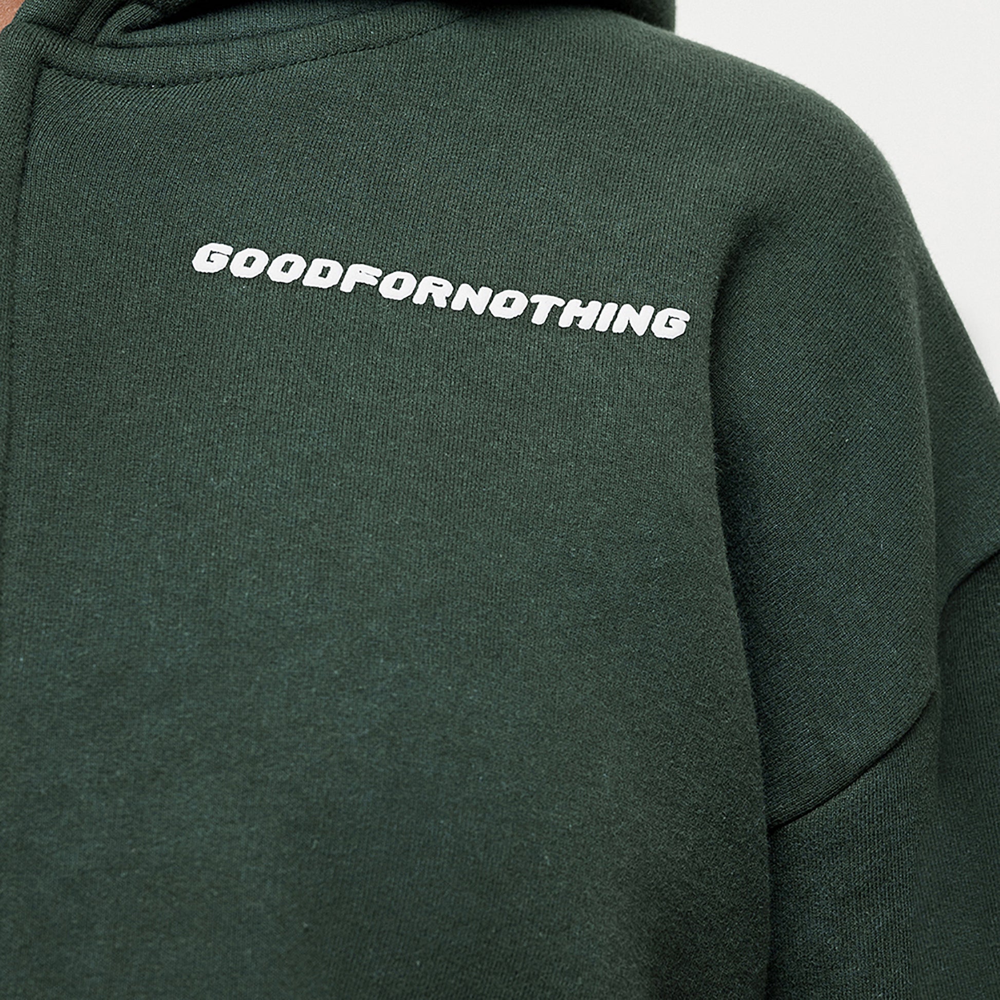 Good For Nothing Green Vintage Wash Cropped Zip Through Hoodie - Green Image 2