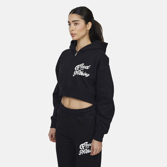 Good For Nothing Black Relaxed Hoodie - Black Image 1