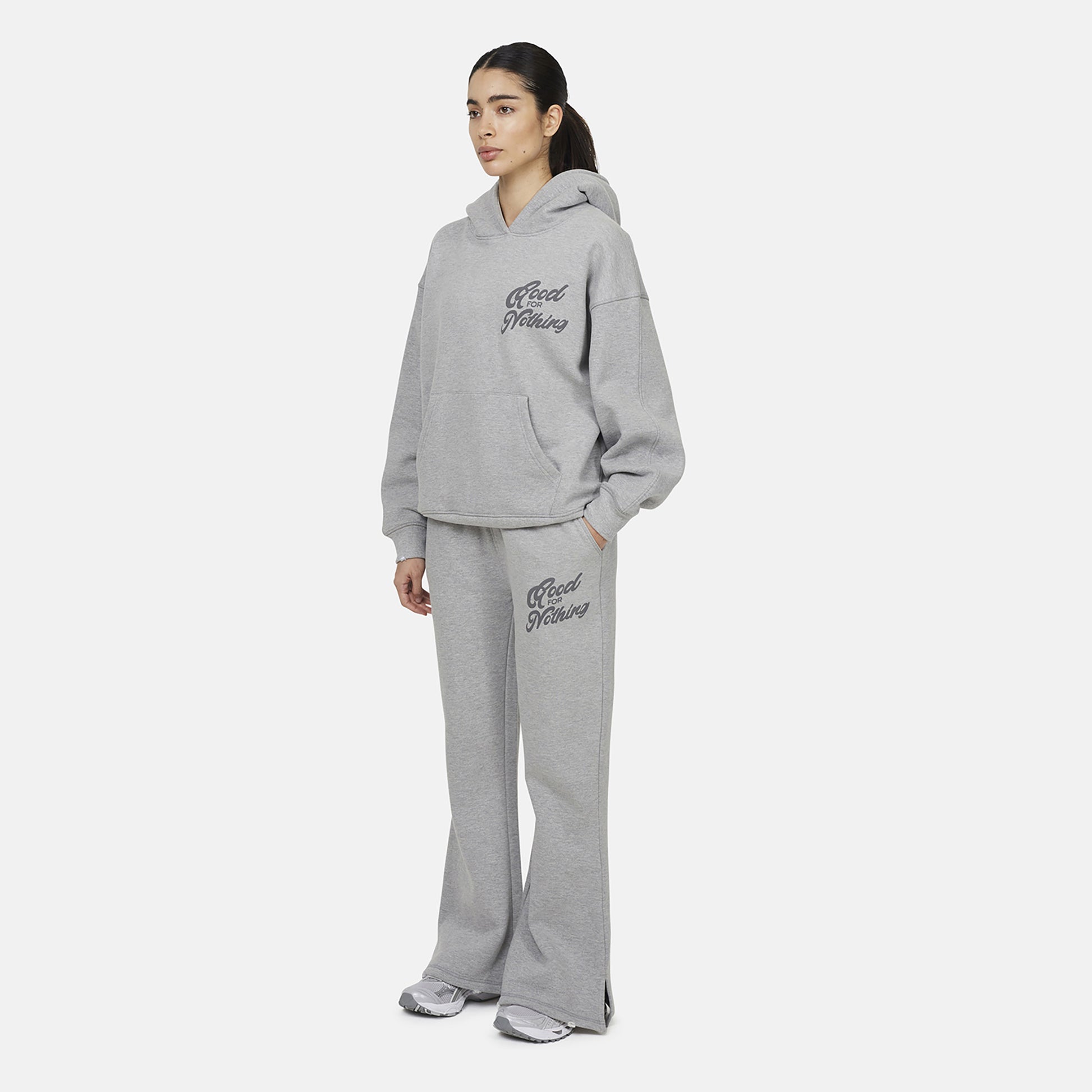 Good For Nothing Grey Relaxed Hoodie - Grey Image 3