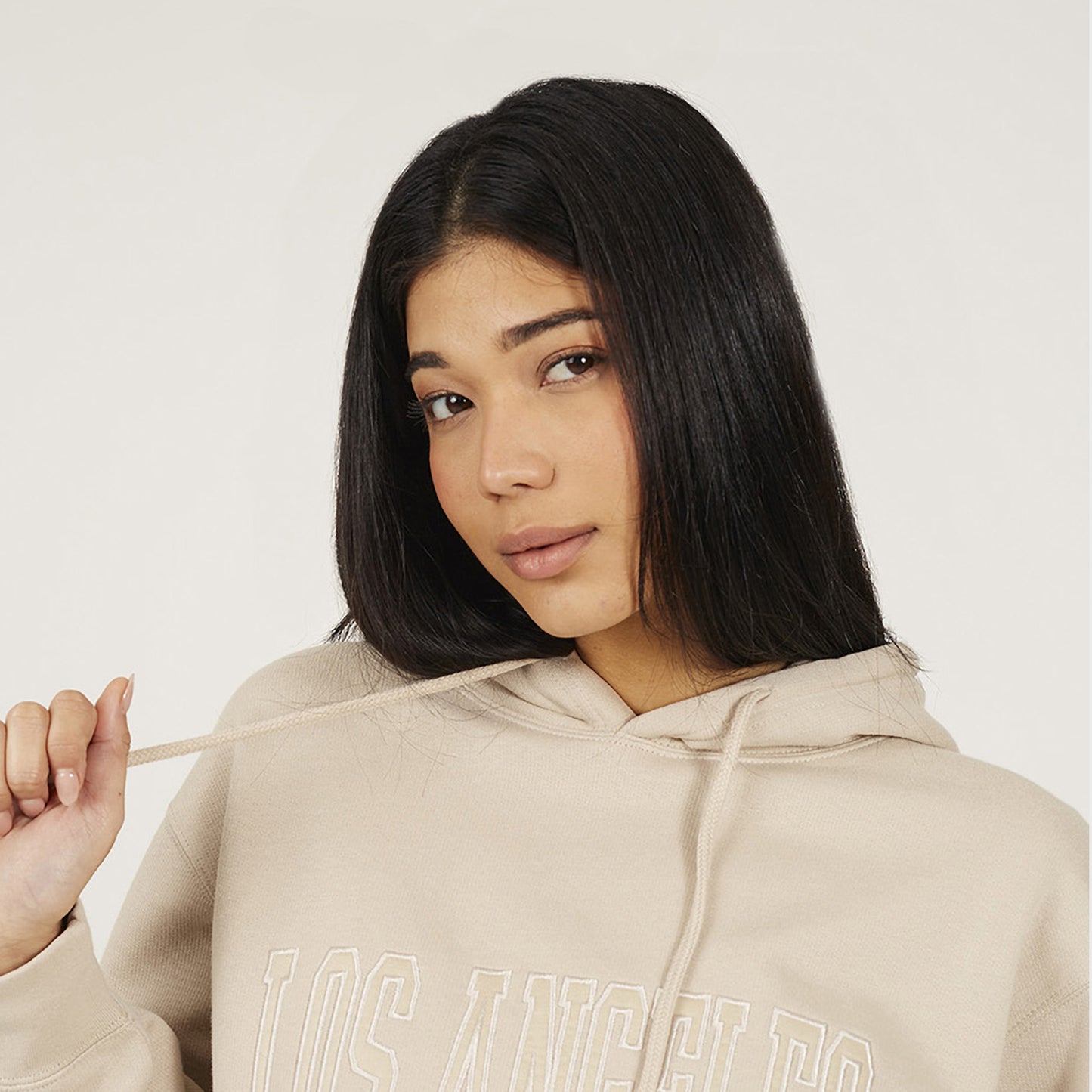 Brave Soul Stone Embroidered Hoodie - Stone Image 4