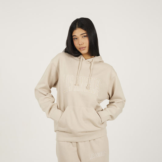 Brave Soul Stone Embroidered Hoodie - Stone Image 1